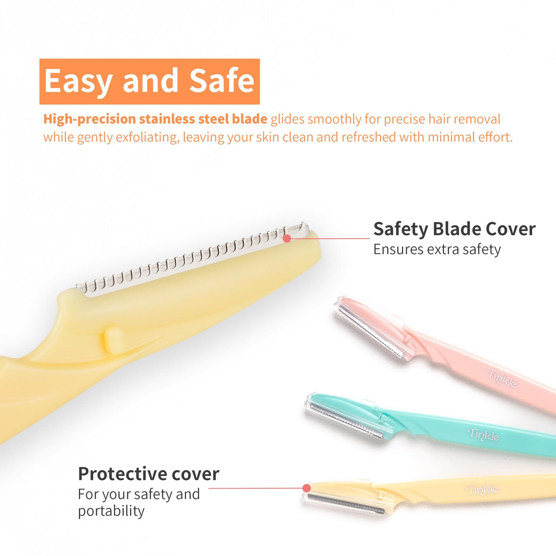 Tinkle Dermaplaning Tool 12ct, Dermaplane Razor for Women, Safe and Easy Peach Fuzz Remover