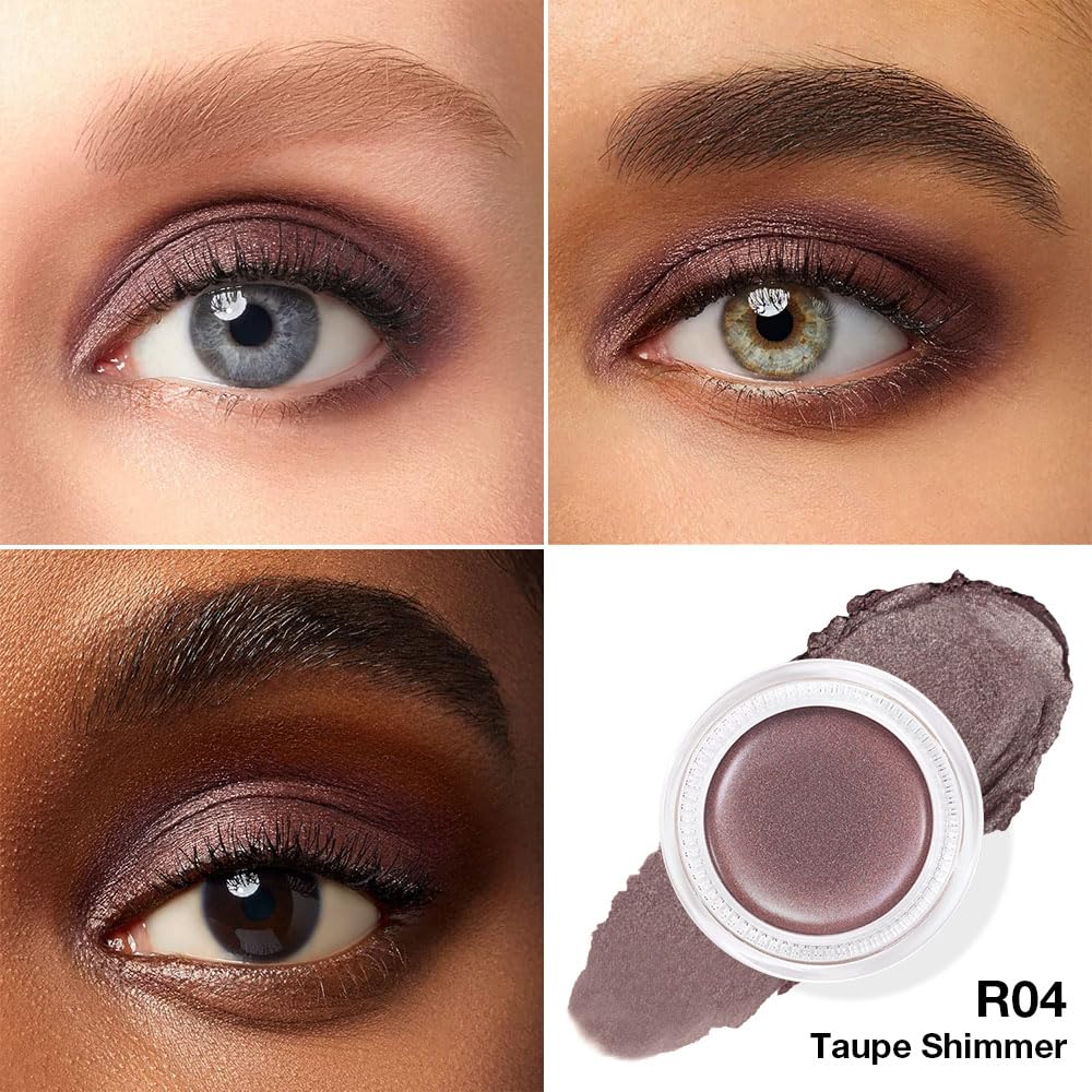 evpct Single Cream Eye Shadow Palette Pot Makeup for Older Women, Taupe Mauve Shimmer Glitter Metallic Monochrome Cream to Powder Eyeshadow Palette Eye Brightener, High Pigment Waterproof Blendable