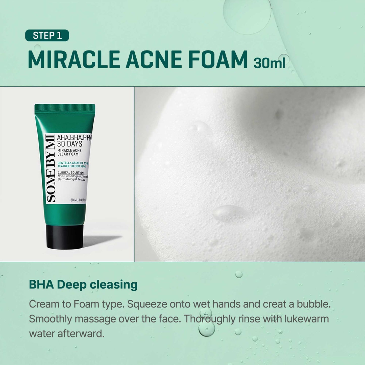 SOME BY MI AHA BHA PHA 30Days Miracle AC SOS Kit - Toner 1.01Oz, Serum 0.33Oz, Cream 0.7Oz, Foam