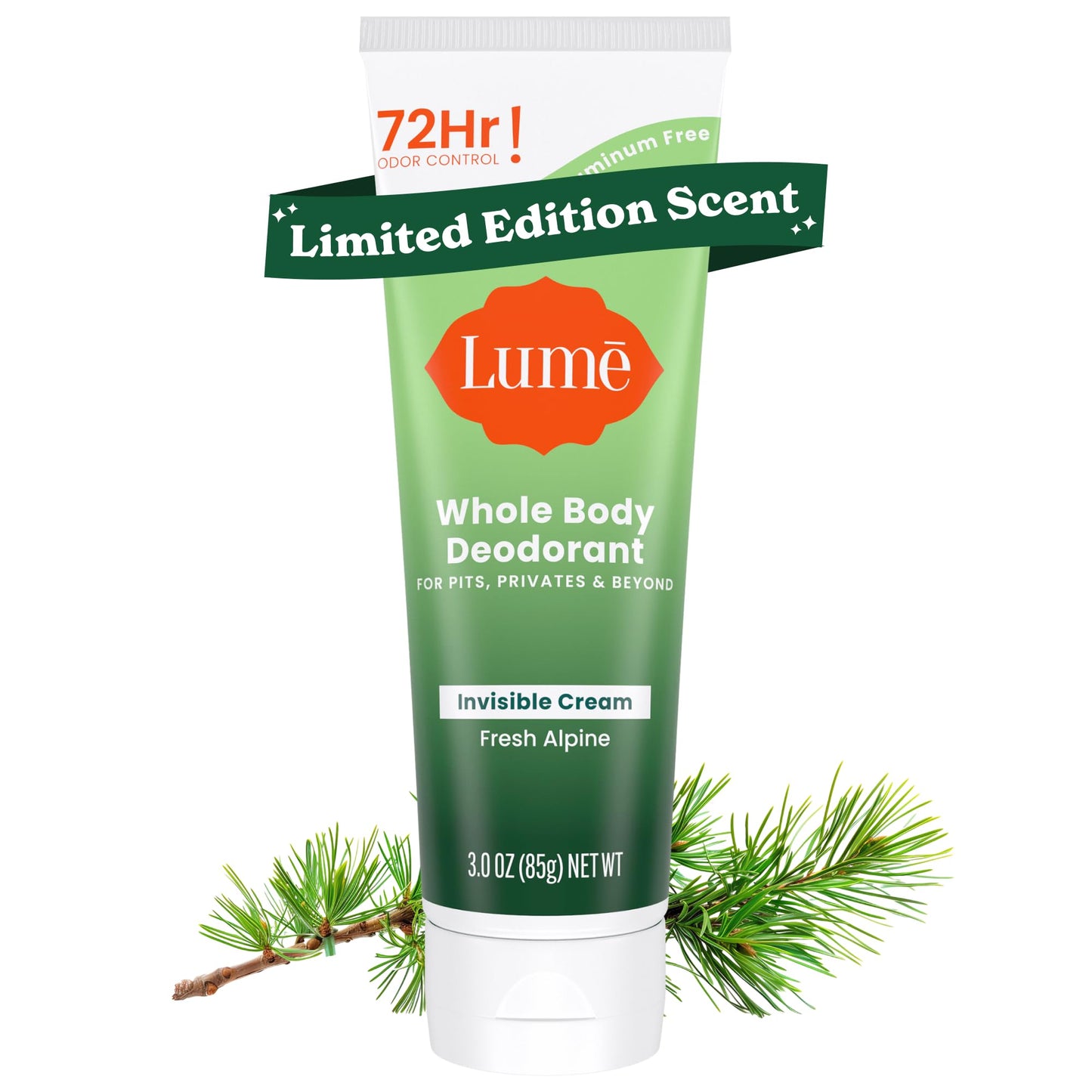 Lume Whole Body Deodorant - Cream Tube - 3 oz (Fresh Alpine)