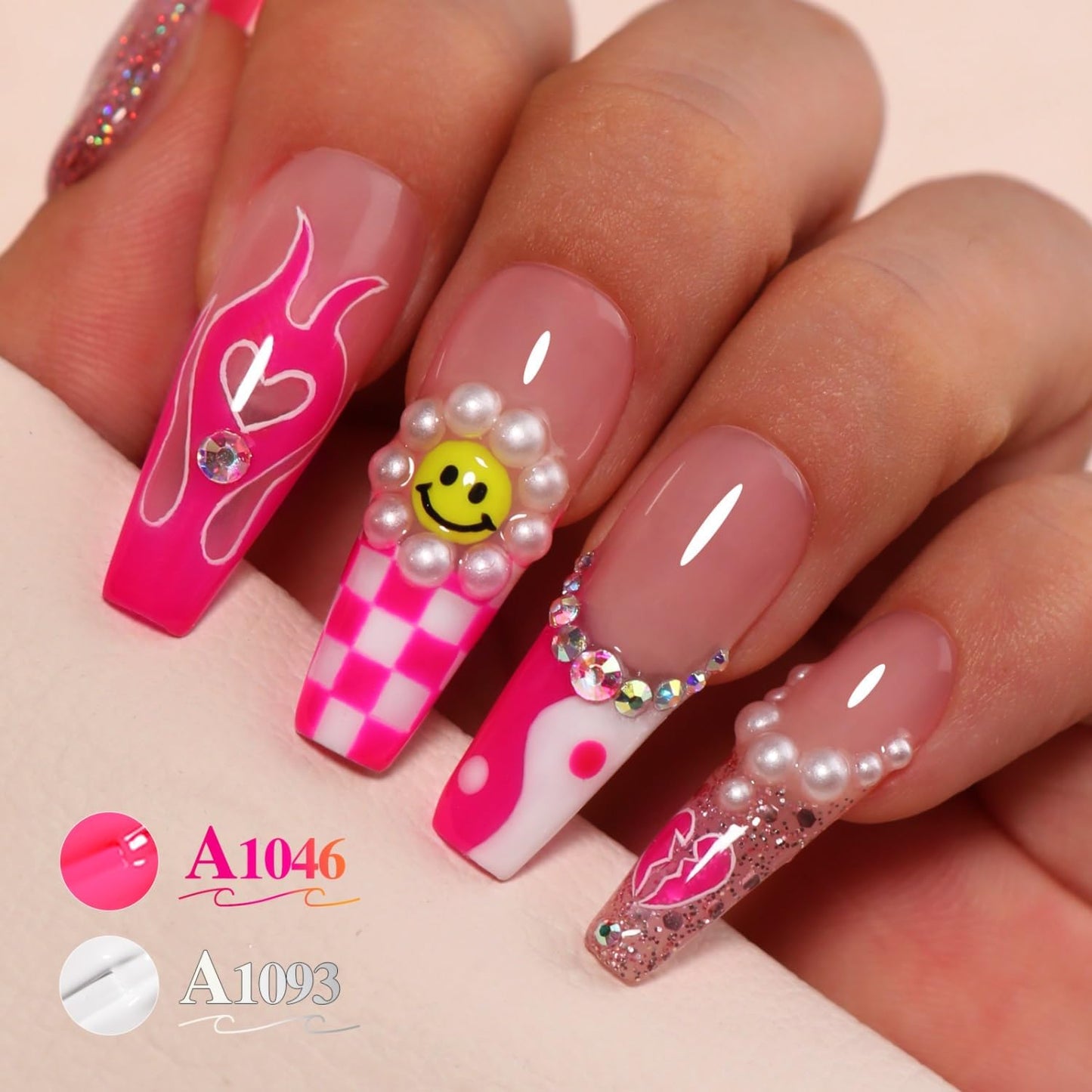 Double Rhythm 0.50 OZ Translucent Gel Polish Same Color Same Bottle Sheer Pastel Neutral Natural Milky 15 ML Jelly UV Nail Art DIY at Home (Cherry Rose-A1046)