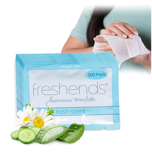 Freshends Flushable Individually Wrapped Wipes – Guest Bathroom Essentials for Weddings, Restaurants, Bars & Clubs – Travel-Size, Disposable