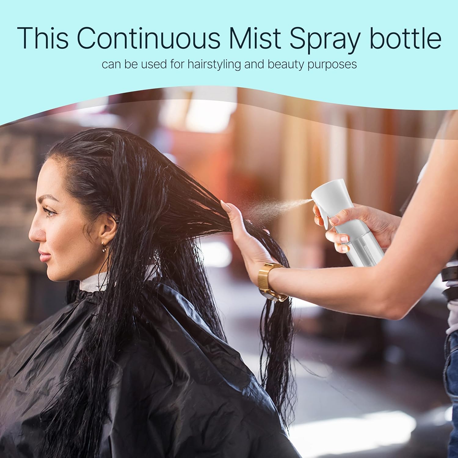 BeautifyBeauties Hair Spray Bottle – Ultra Fine Continuous Water Mister for Hairstyling, Cleaning
