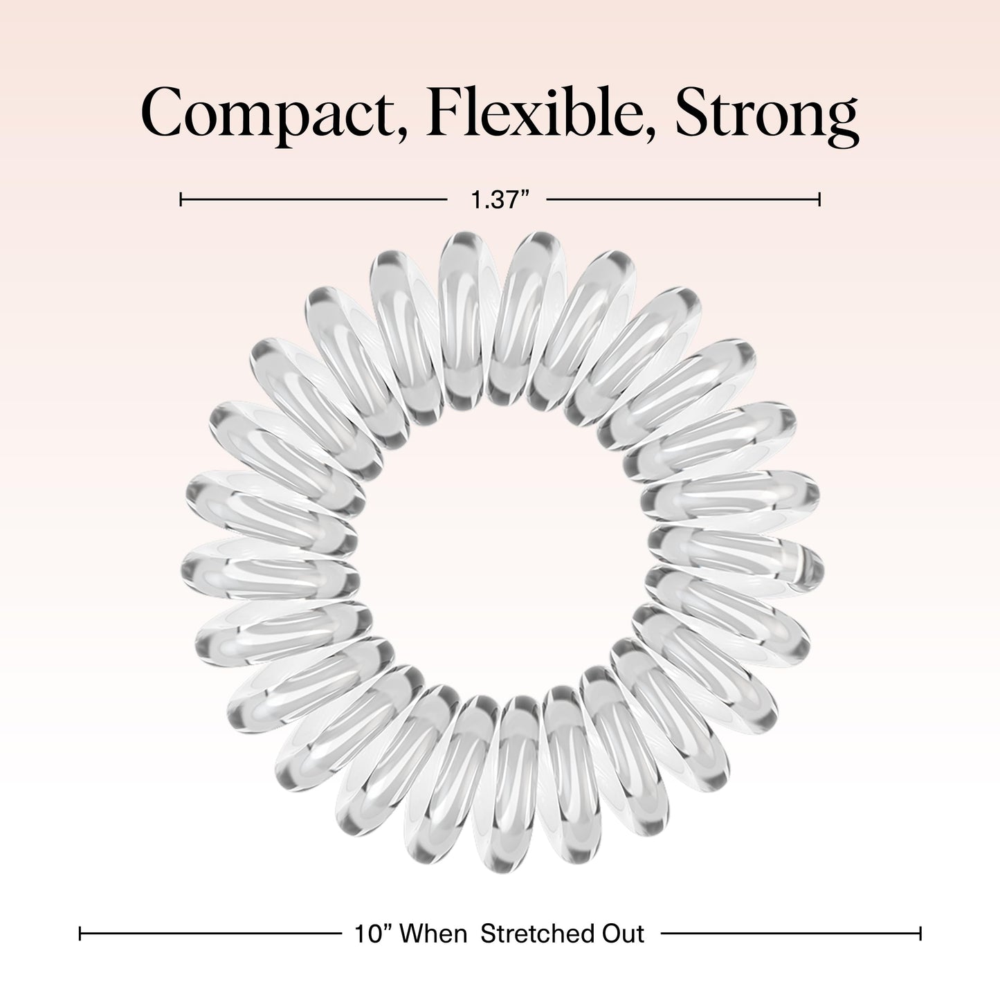 Kitsch Spiral Hair Ties for Women - Durable Hair Accessories - Clear, 8pcs