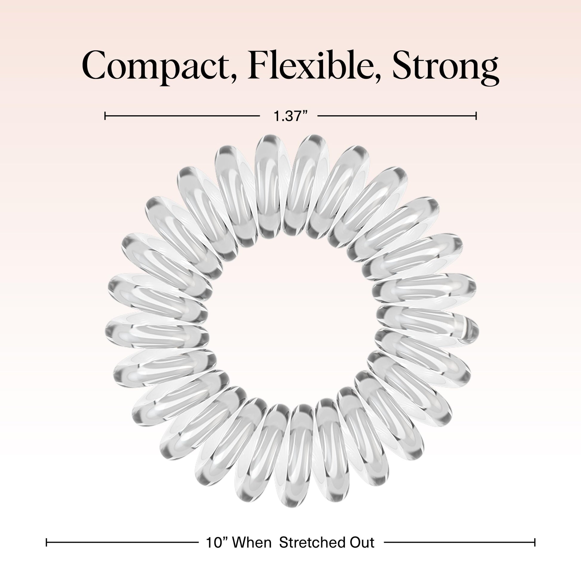 Kitsch Spiral Hair Ties for Women - Durable Hair Accessories - Clear, 8pcs