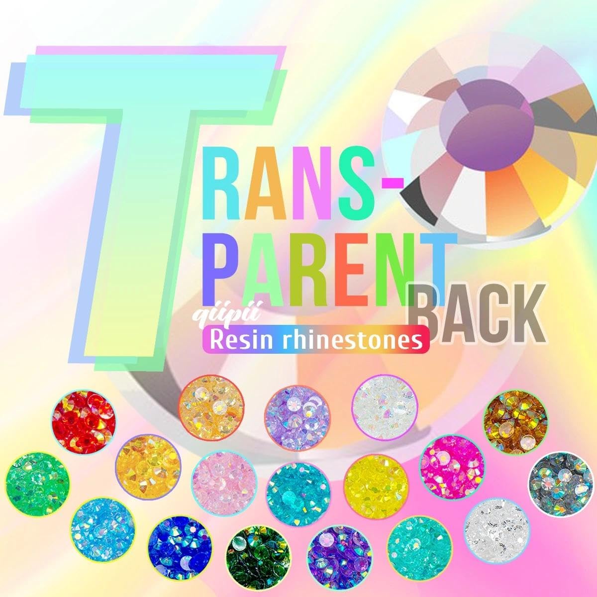 Transparent Clear Resin Rhinestones for Crafting 3mm 4mm 5mm Flatback Jelly Crystals Stones Gems Diamonds Charms for Nails Face Eyes Makeup Tumblers Bottles Mugs DIY Beauty Crafts Clothes Shoes