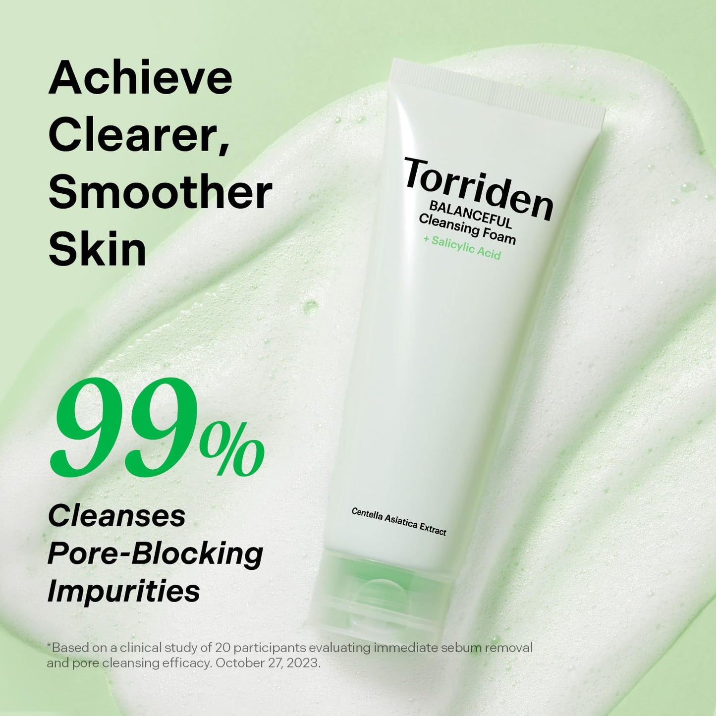 Torriden BALANCEFUL Pore Cleansing Foam 150ml (5.07 fl.oz.) | Mildly Exdfoliates and Refines Pores