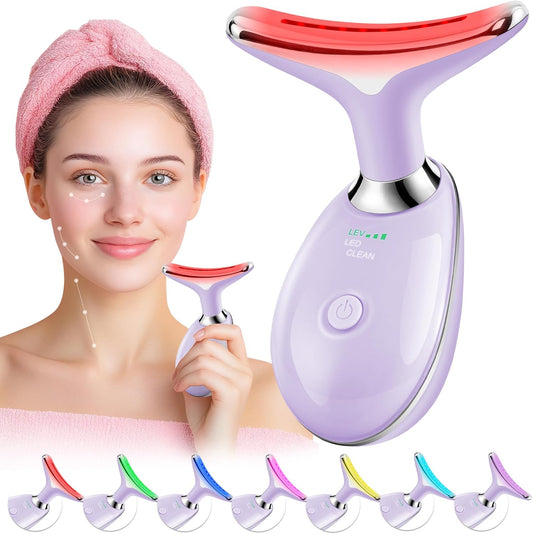 Red-Light-Therapy-for-Face, Facial Massager Wand with 7 Color - Birthday, Christmas, Mothers Day, Valentines Day, Self Care Gifts for Her Women Mom Best Friend Wife Teacher (Purple)