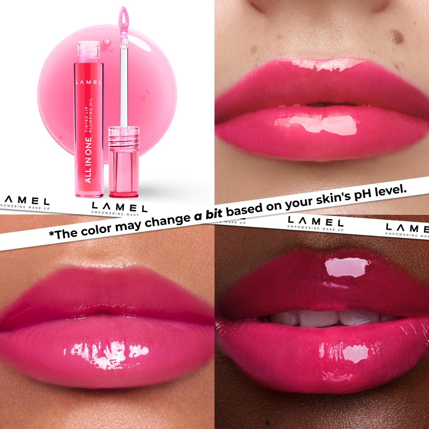 All-in-One Lip Tinted Plumping Oil - Universal Color & Moisture, Soft Balm for Day & Night Use, Lip Mask&Lip Gloss - Long-Lasting & Scented, Watermelon 403-3ml/0.1fl.oz