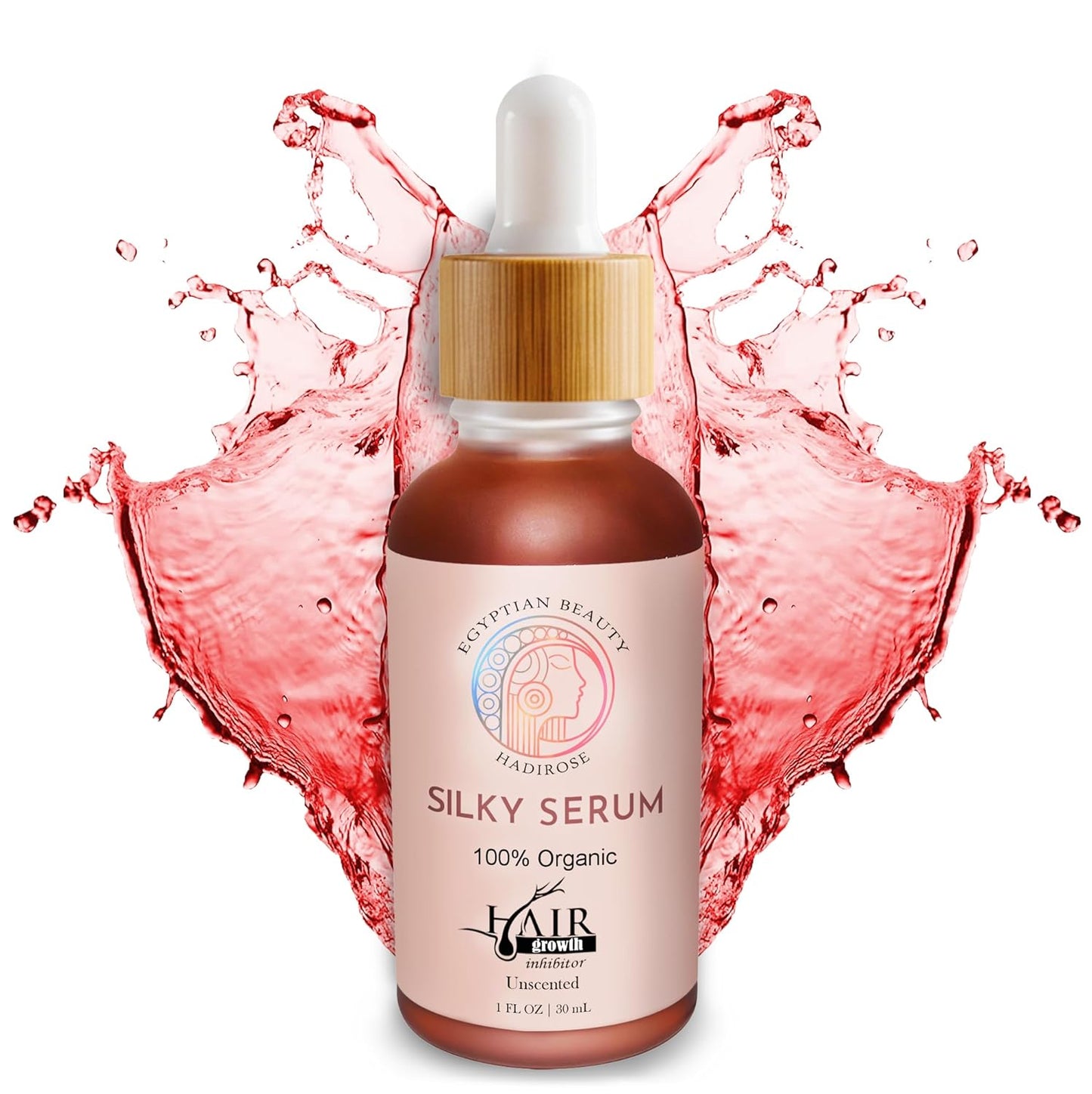 Pure Red Saad Oil (Egyptian Cyperus Rotundus) | Silky Serum Unscented by Hadirose Concentrated | Organic All Natural Hair Removal | Hair Growth Inhibitor | Natural Scent | Made in the USA.