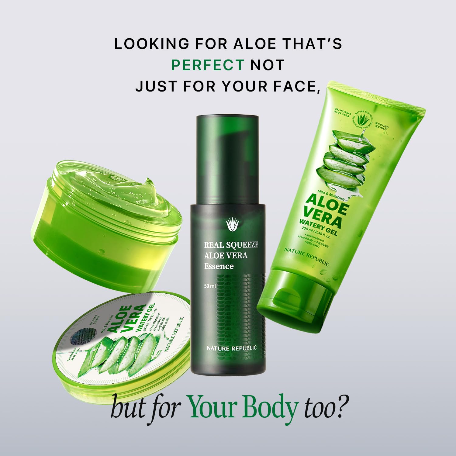 Nature Republic Real Squeeze Aloe Vera Essence | Hydrating Moisturizer & Glow for Face