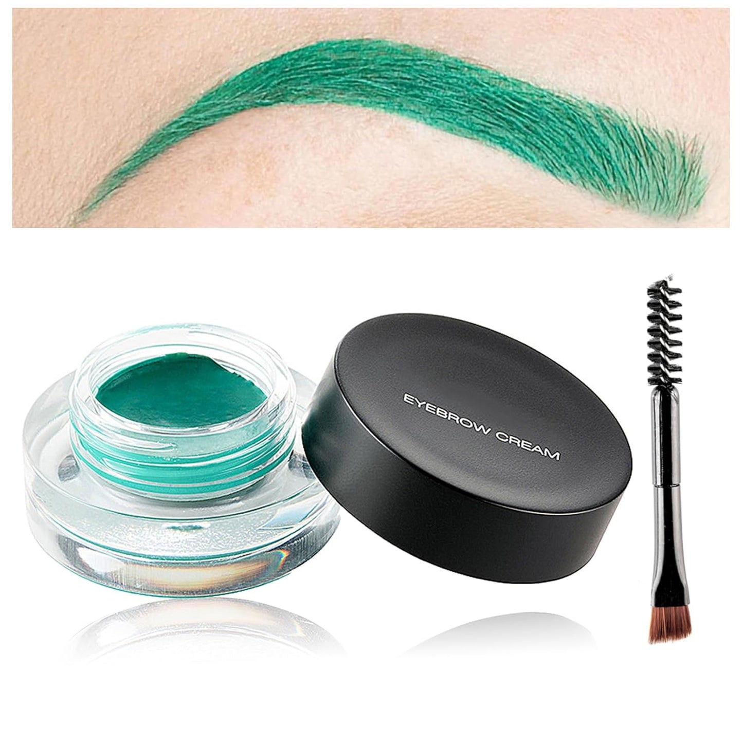 Eyebrow Pomade Cream,Brow Pomade Gel Naturally Long Lasting Waterproof,Delicate and Smooth Eye Brow Makeup Cosmetics with Eyebrow Brush - Green