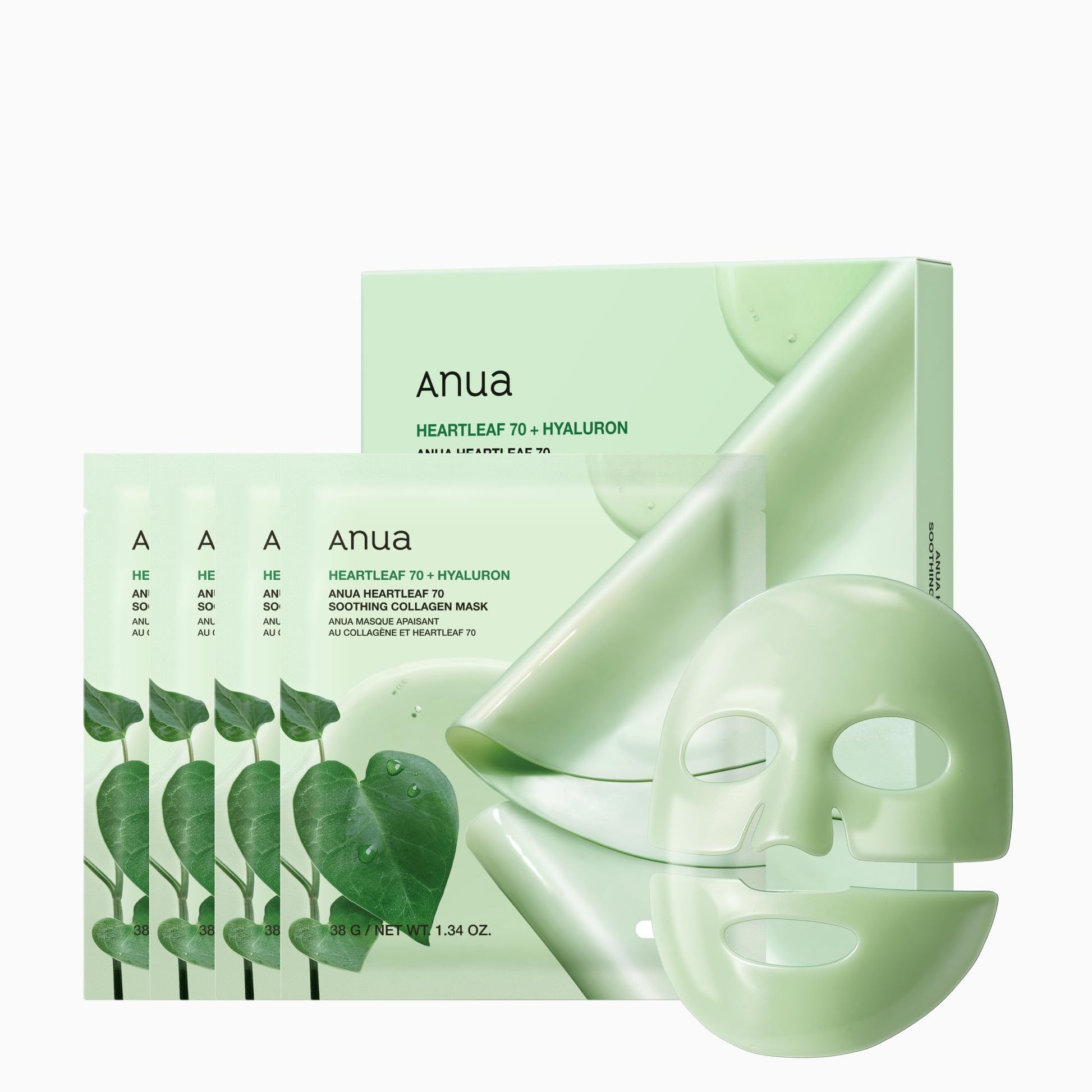Anua Heartleaf 70 Soothing Collagen Mask, Overnight Face Mask for Sensitive Skin, Hyaluronic Acid