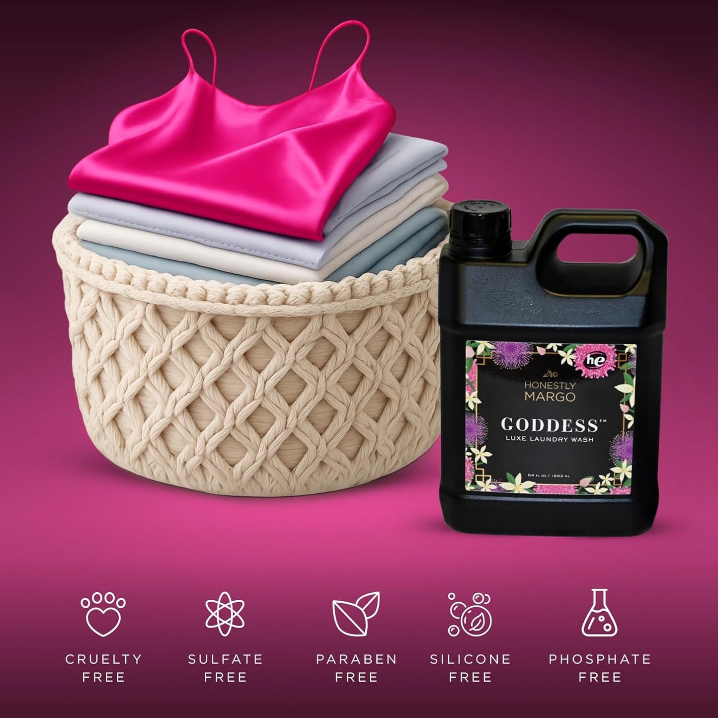 Luxury Goddess Laundry Wash Detergent (64 Oz) – Women Laundry Detergent Infused With Luxurious Scent Notes, Delicate Laundry Soap, Long Lasting Fragrance – Sulfate and Paraben Free