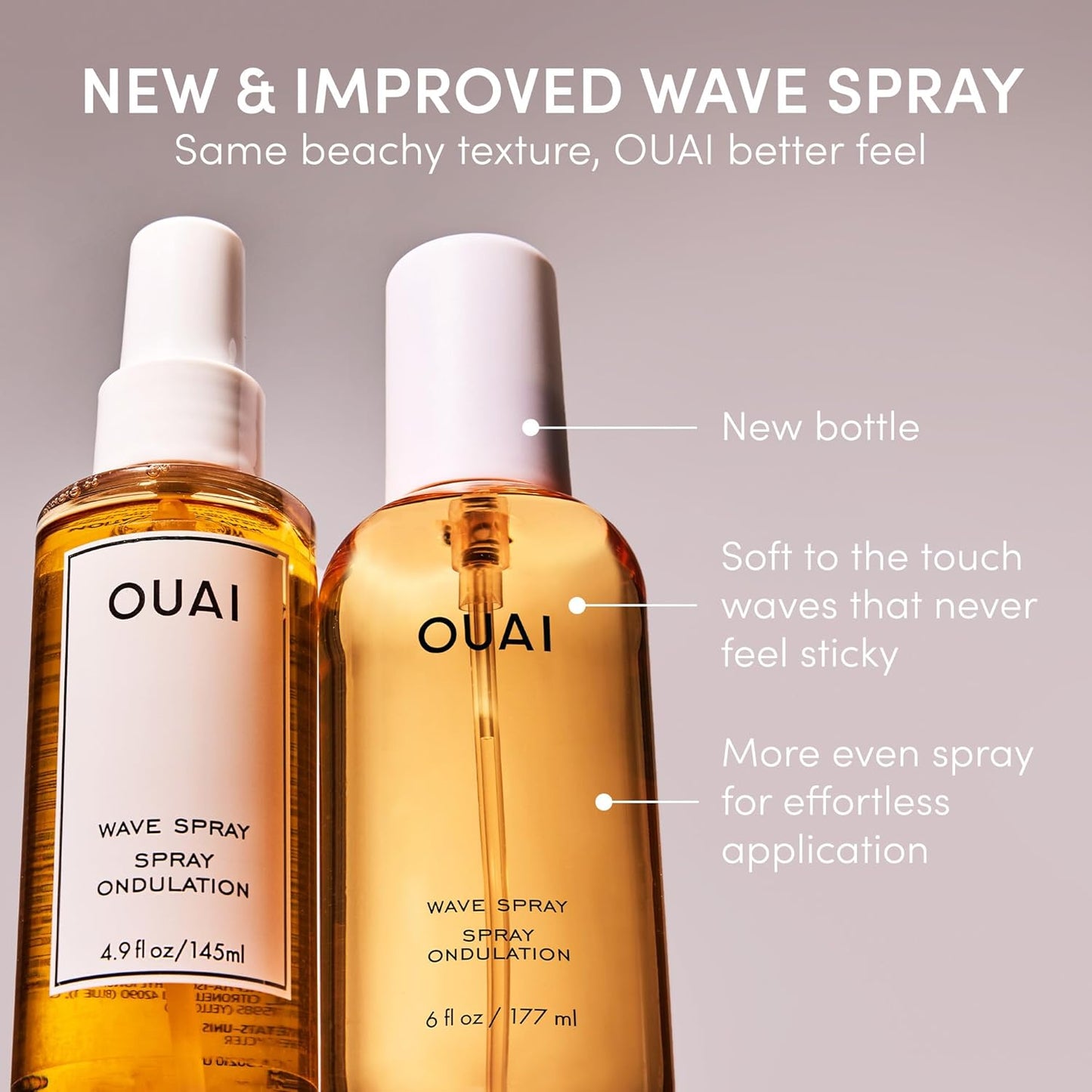 OUAI Wave Spray - Texture Spray for Hair with Coconut Oil & Rice Protein - Adds Texture, Volume & Shine for Beach Waves - Paraben Free, Safe for Color & Keratin-Treated Hair (6 fl oz)