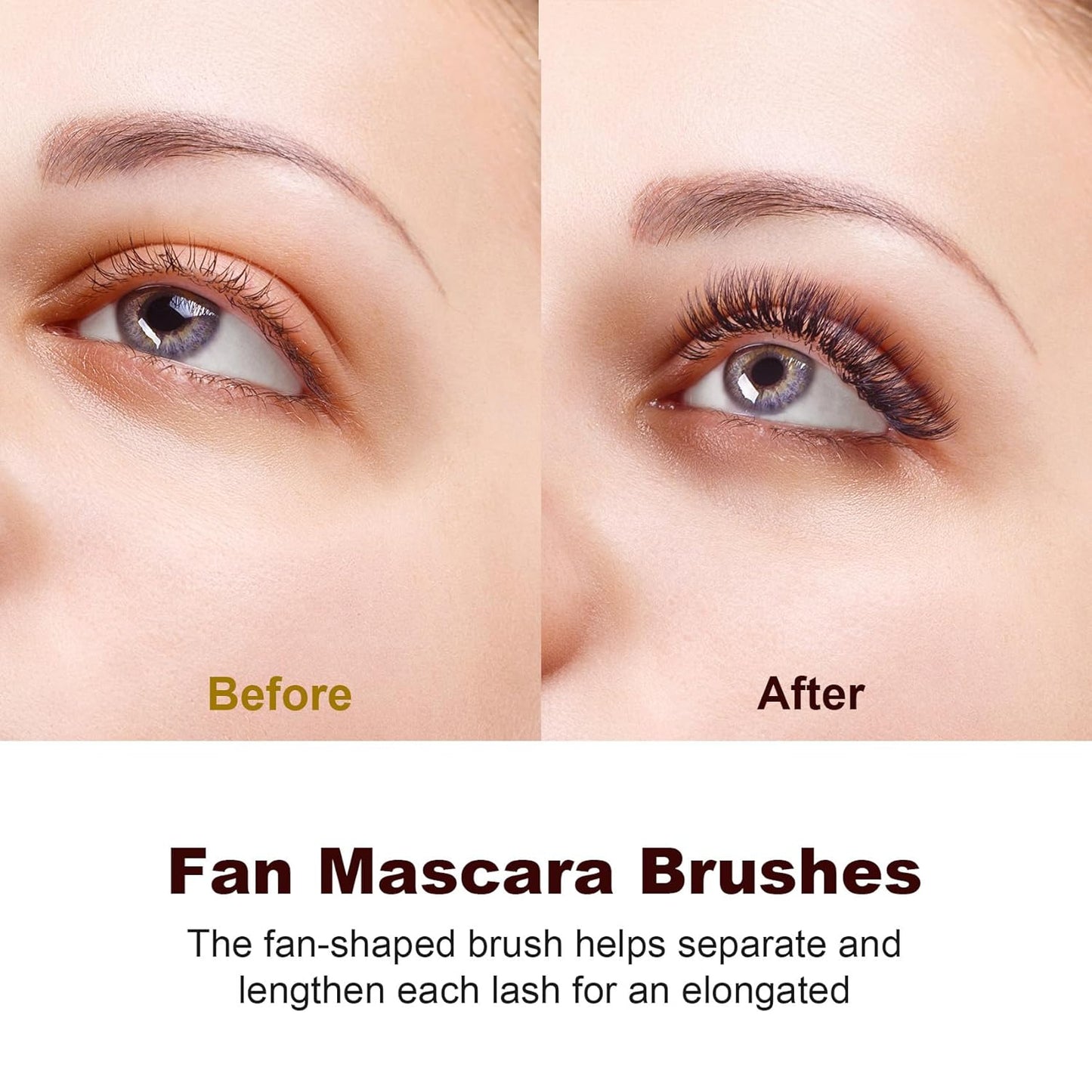 1 Pcs Folding Angle Scalloped Lash Brush, Eyelash Comb Separator, Multifunctional Mascara Fan Brush, Soft Bristles Makeup Tool for Upper Lower Eye Lash (Black)