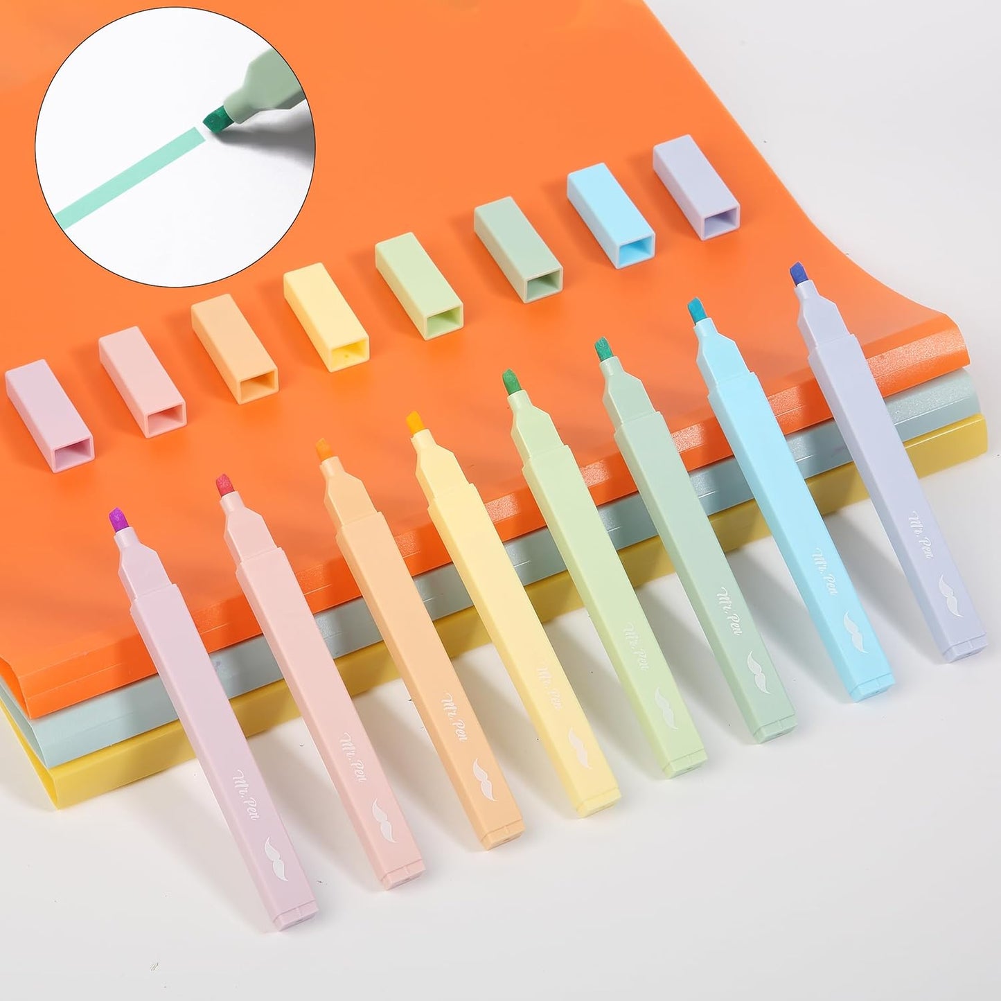 Mr. Pen- Aesthetic Highlighters, 8 pcs, Chisel Tip, Pastel Colors, Cute Highlighters Assorted Colors