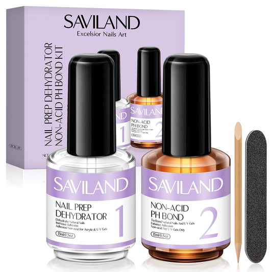 SAVILAND Nail Dehydrator and Primer: Acid-Free Natural Nail Dehydrator and Nail Primer & Protein