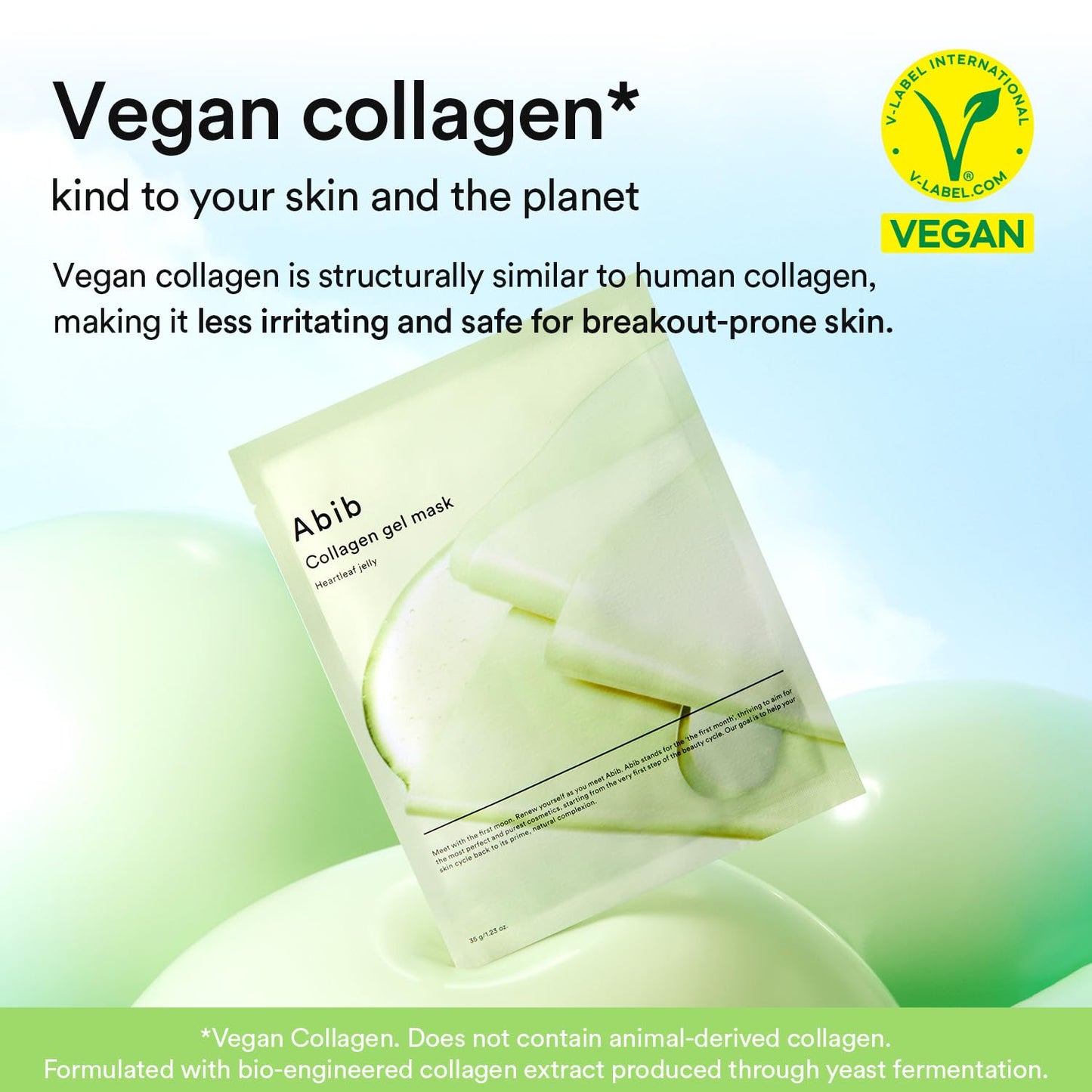 Abib Vegan Collagen Gel Mask Heartleaf Jelly 10 Sheets (Soothing) I Korean Vegan Collagen, Cooling