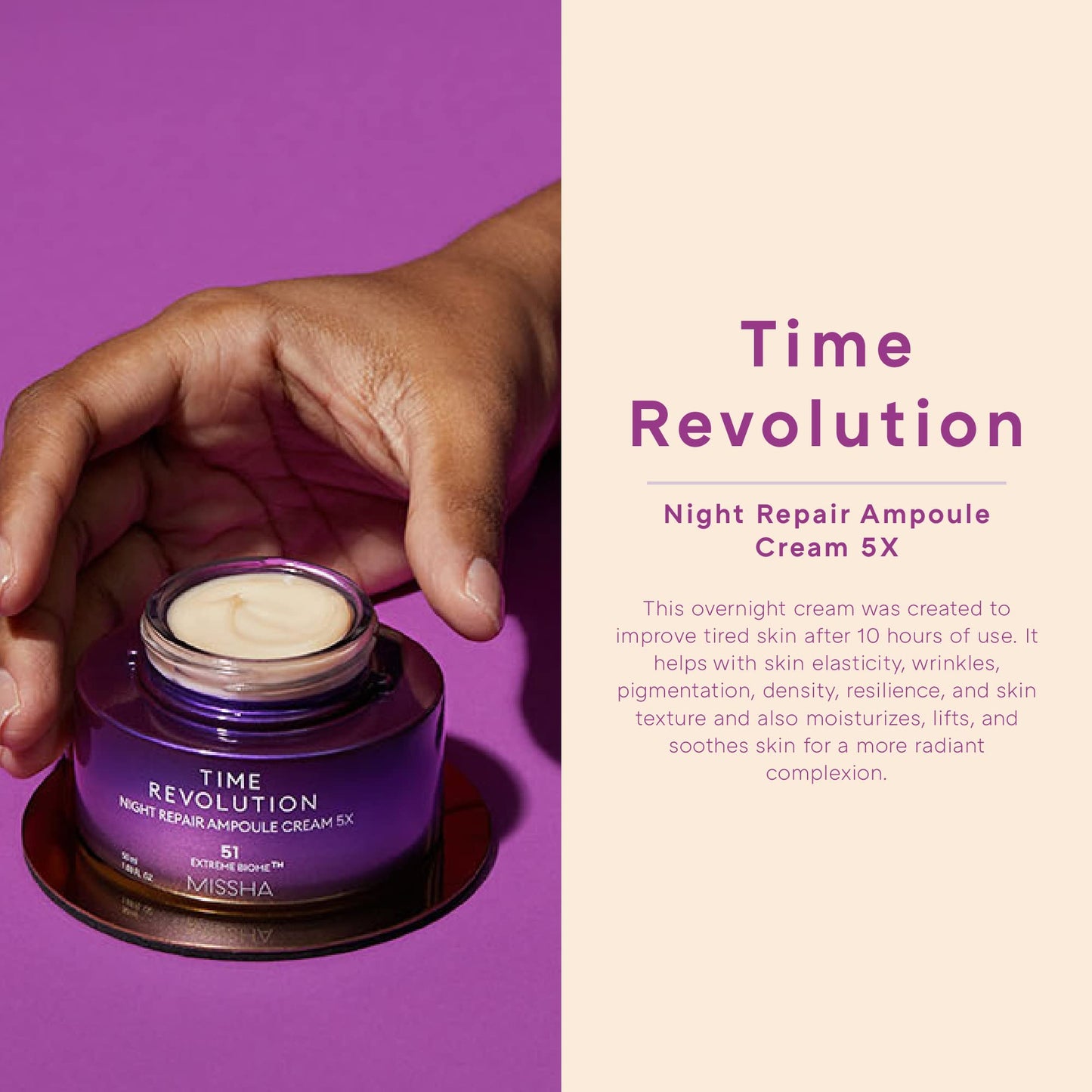 MISSHA Time Revolution Night Repair Ampoule Cream 5X 1.69 oz