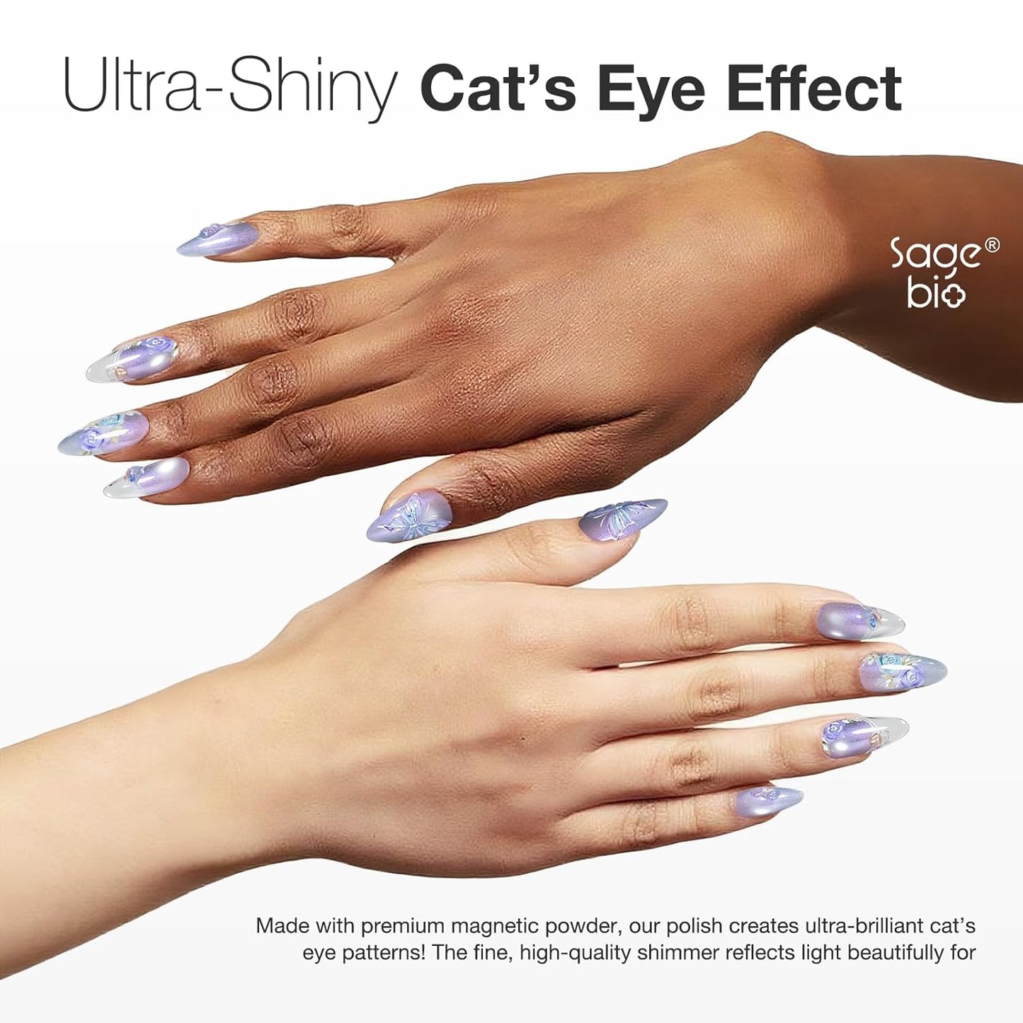 15ml Cat Eye Gel Nail Polish with Magnet Shimmer Glass Bead Effect 04