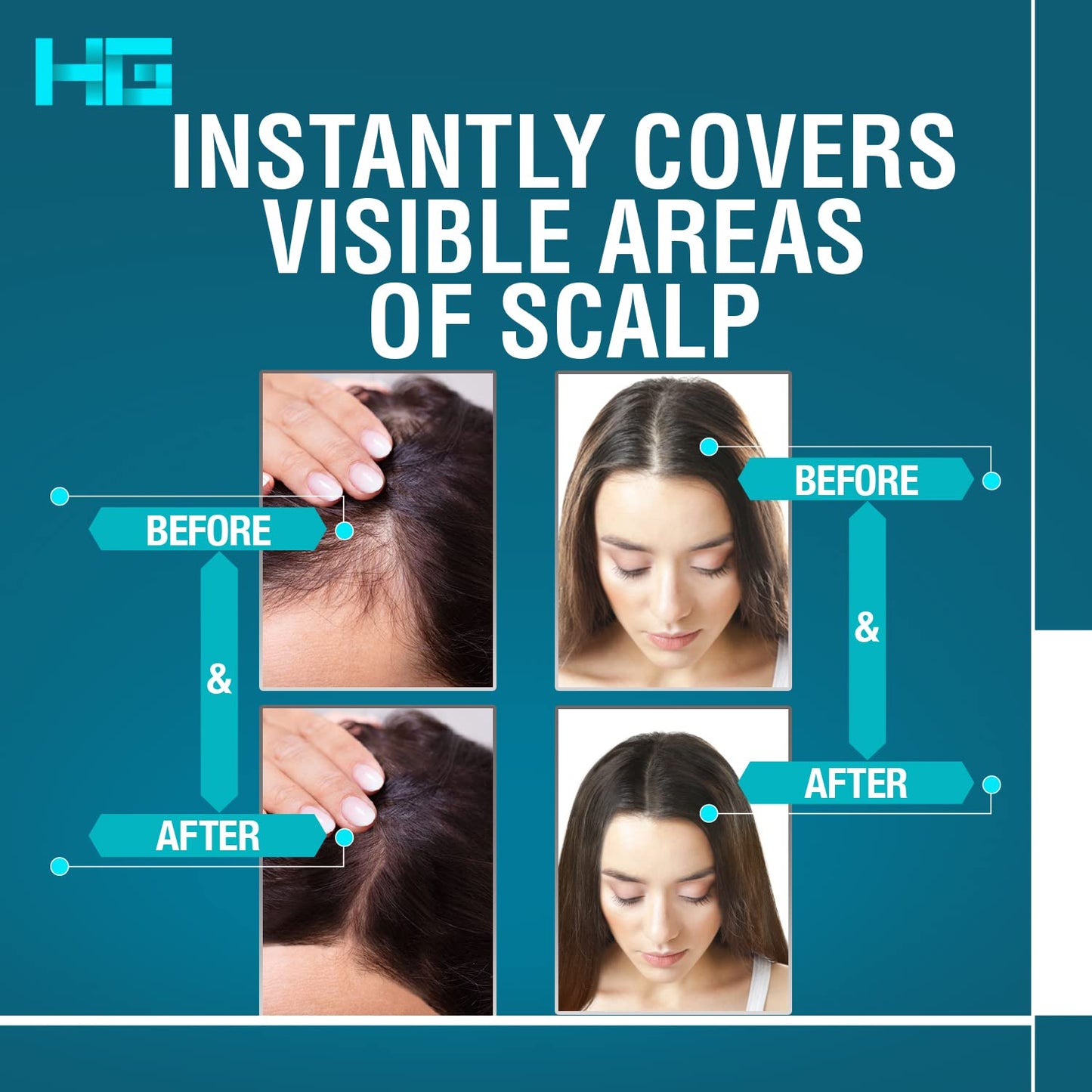 Root Touch Up Hair Color Root Cover Up with Double-Ended Brush for Hair Color for Gray Hair Coverage - Portable Hair Powder Solution for Quick Gray Coverage (Dark Blonde, 6g)