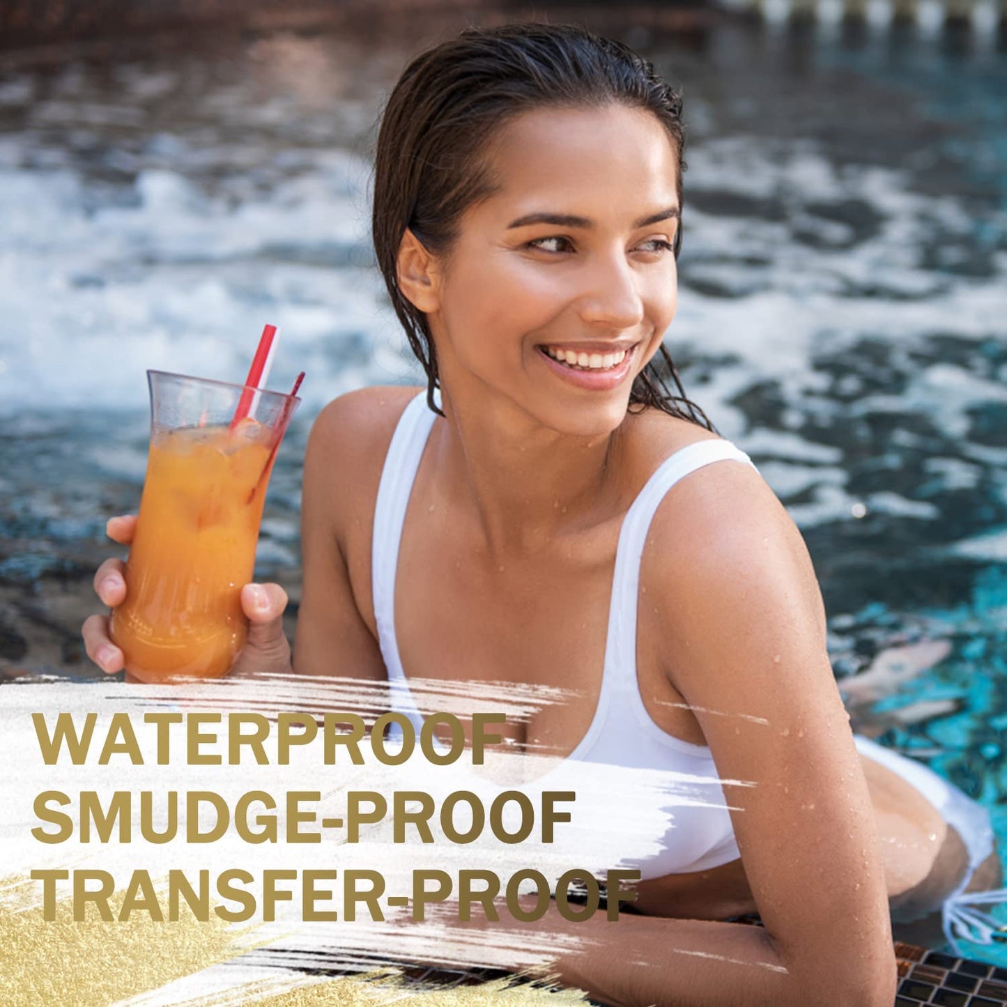 LAVONE Eyebrow Stamp Stencil Kit, Brow Stamp Trio Kit with Waterproof Eyebrow Pencil, Pomade, 20 Eyebrow Stencils, Dual-ended Eyebrow Brush and Sponge Applicator - Soft Brown