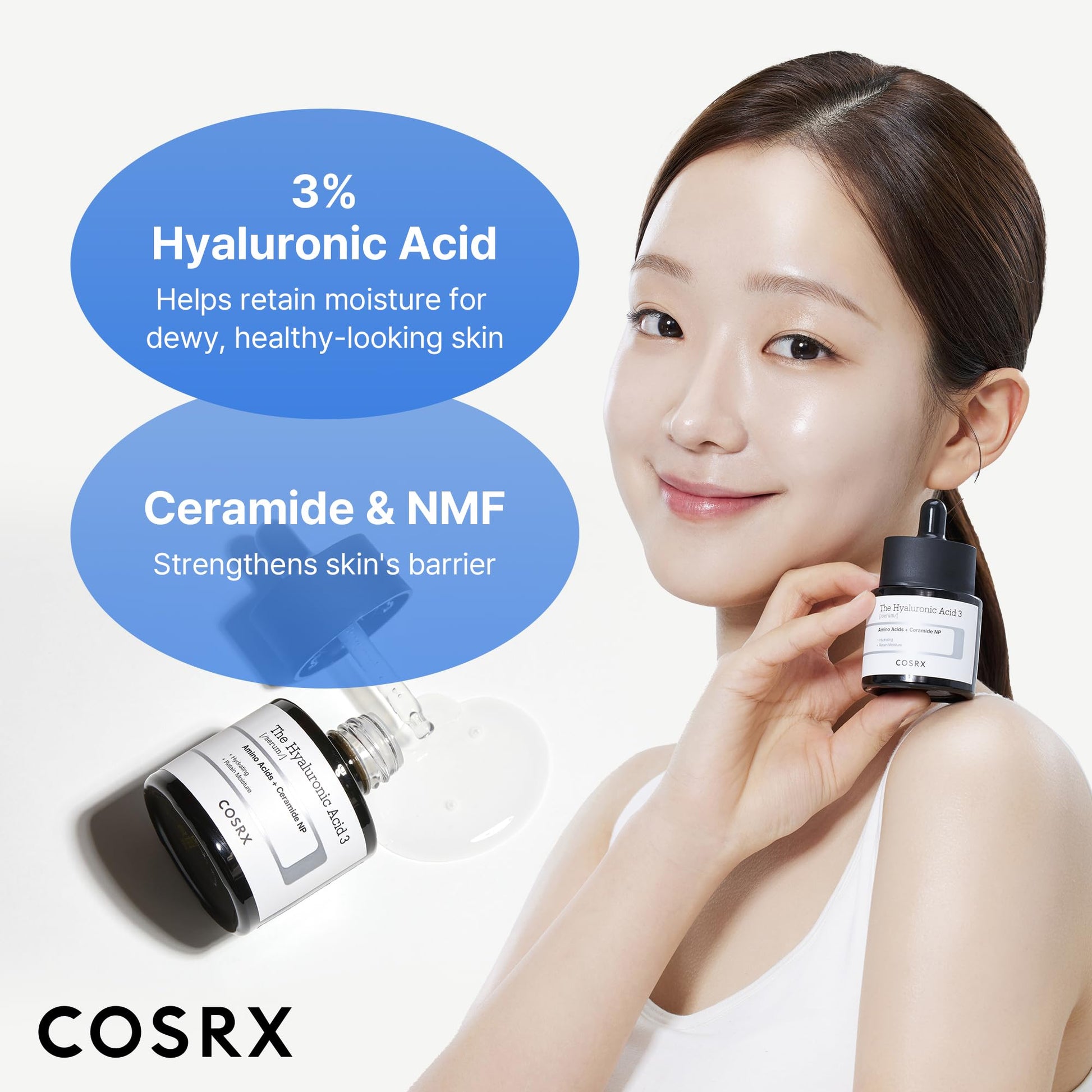 COSRX Pure Sodium Hyaluronic Acid 3% Serum, Hydratying & Moisture Boosting for Fine Lines &