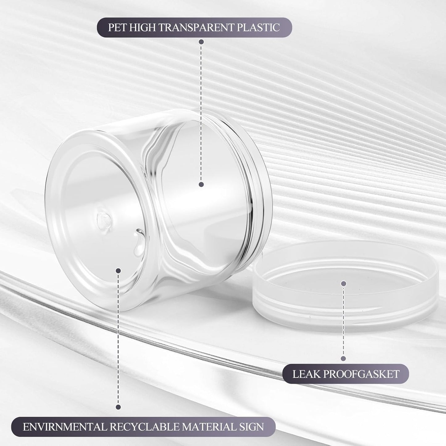 SATINIOR 36 Pieces 1 oz Plastic Jars with Lids Wide Mouth Airtight Reusable Container Acrylic Cosmetic Small Jars for Lotions Ointments Travel Toiletries Creams Make up Storage(Clear)