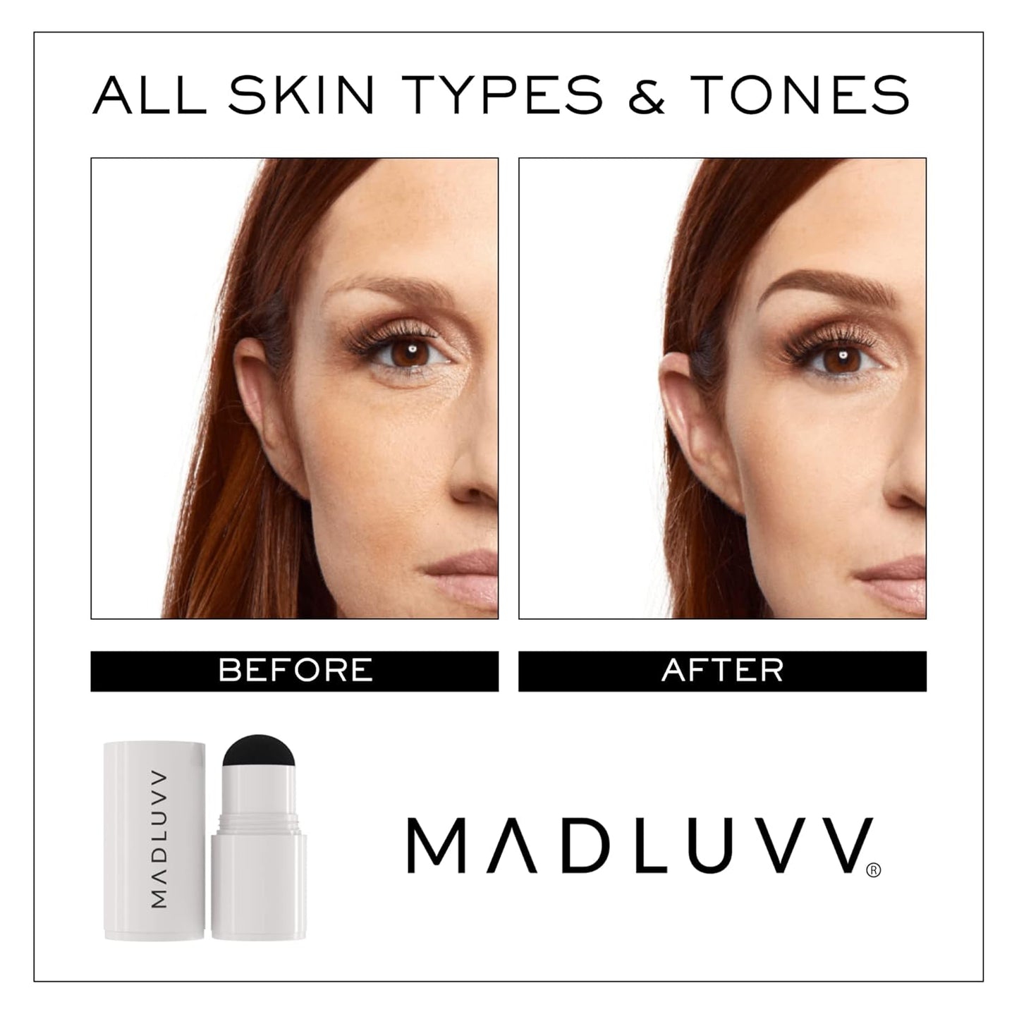 MADLUVV Brow Stamp Refill* - Color Stamp for Brows & Root Touch Up for Women & Men, Instantly Conceal Hair Loss, Grey Hair, Thinning Hair with Stain-Proof/Smudge-Proof Powder Formula (Auburn)