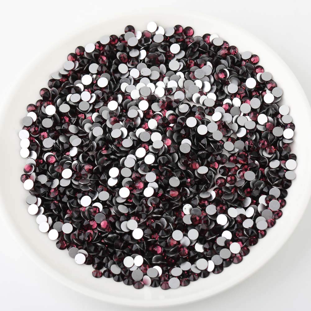 beadsland Flat Back Crystal Rhinestones Round Gems, Amethyst (2.3-2.5mm) SS8/1440pcs