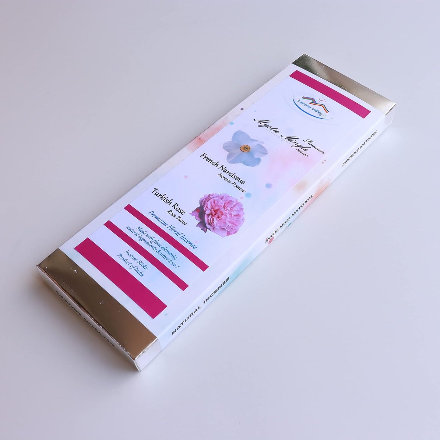Incense Sticks - French Narcissus and Turkish Rose Artisan Blend - Premium Quality Hand-Dipped Natural Incense - 75 Grams - 50+ Sticks - Uplifting, Calming, Stress-Relief, Relaxation