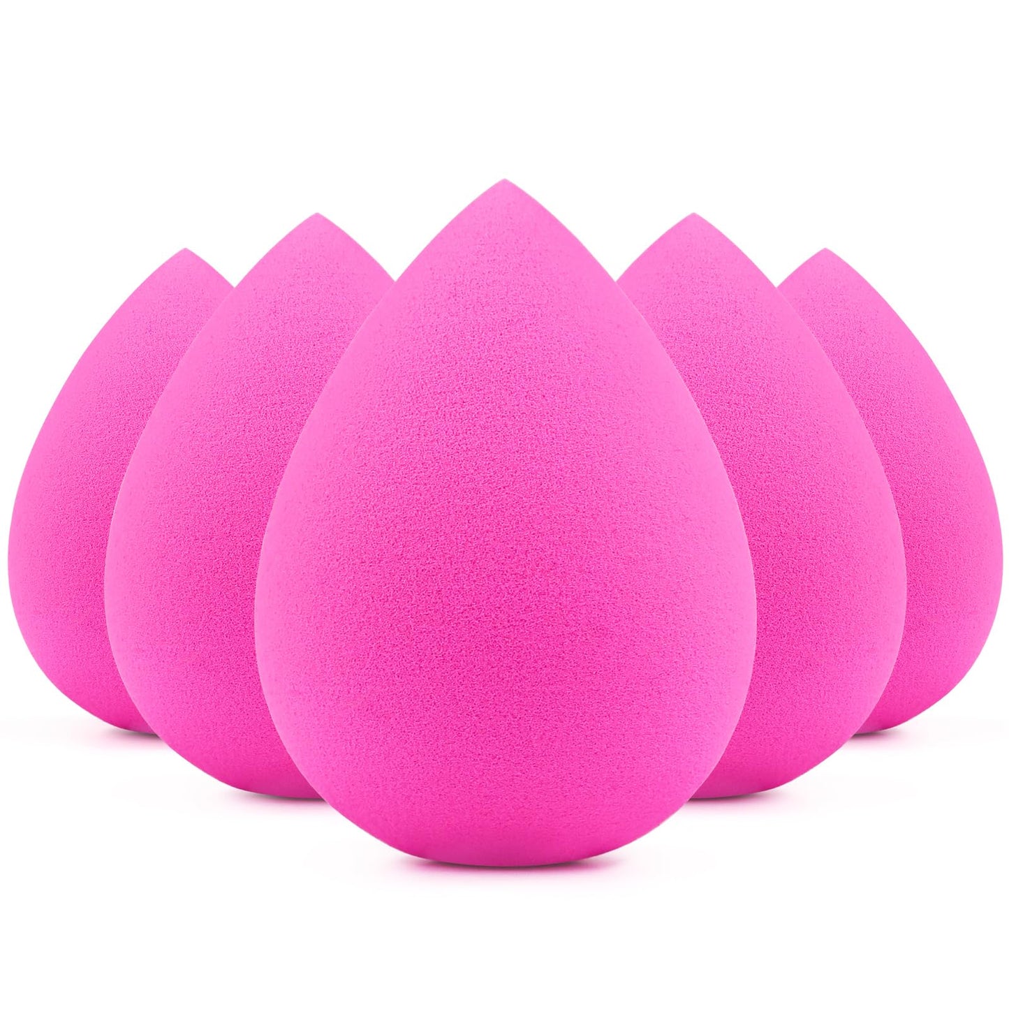 BEAKEY Makeup Sponges 5 Pack, Rose Pink Beauty Sponge for Foundation