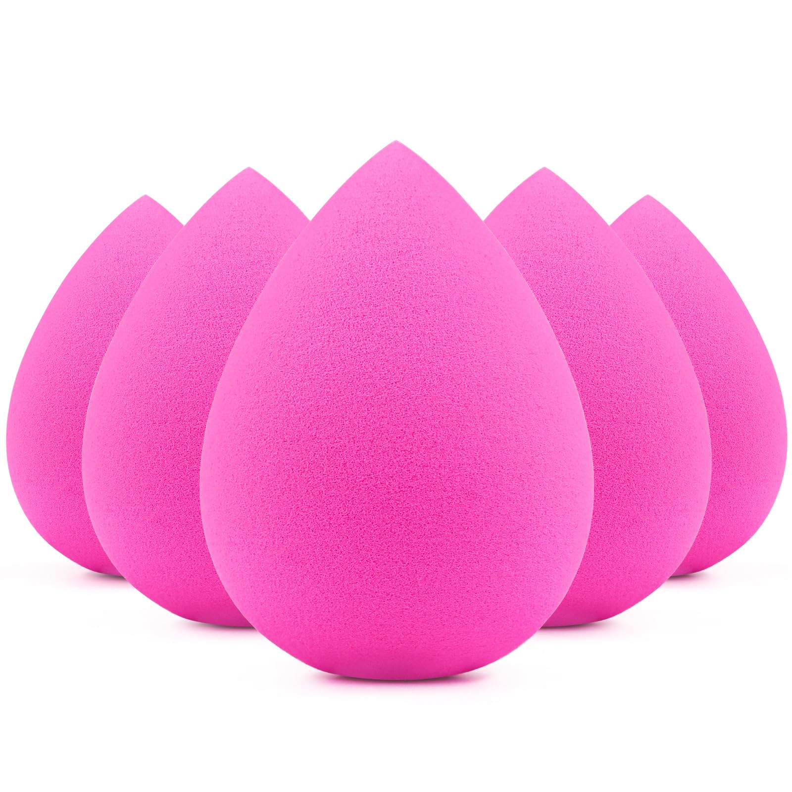 BEAKEY Makeup Sponges 5 Pack, Rose Pink Beauty Sponge for Foundation