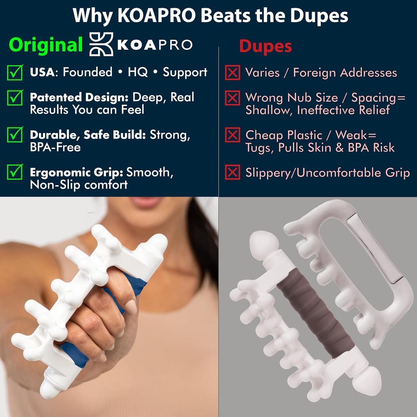 KOAPRO Fascia Massage Tool Blaster for Cellulite, Muscle Knots, Trigger Points - All-in-One Full Body Myofascial Release Tool, Facia Blaster, Targeted Tension Relief, Effective Back and Neck Massager