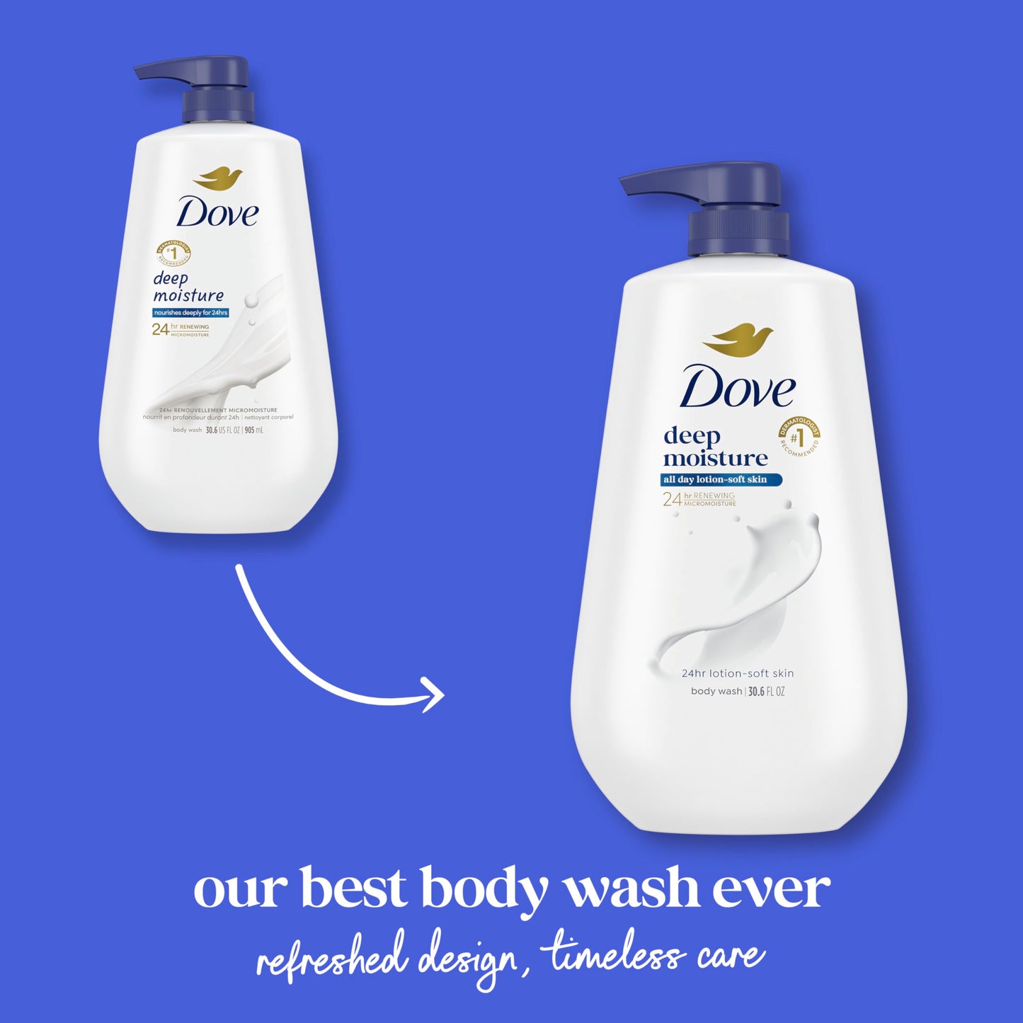 Dove Body Wash Body Wash Deep Moisture 30.6 oz Pump, Sulfate Free
