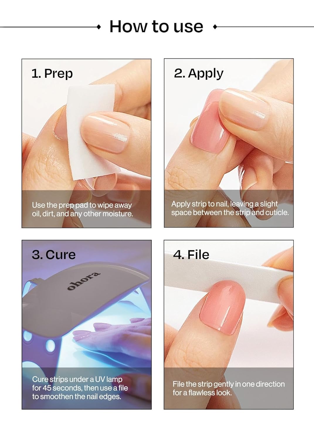 ohora Care Pro Easy Dual Stick - Stainless Steel, Professional Salon Quality, Nail Art Tools for Salon & Home