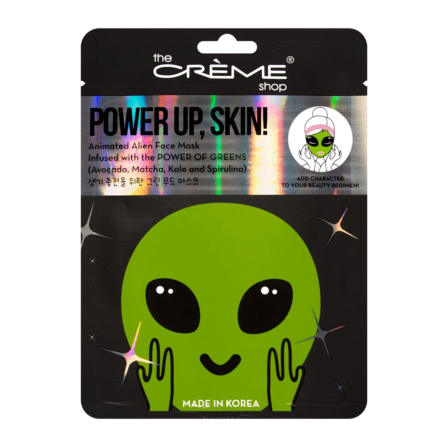 The Crème Shop Power Up, Skin! Animated Face Mask (Alien/Pack of 3)