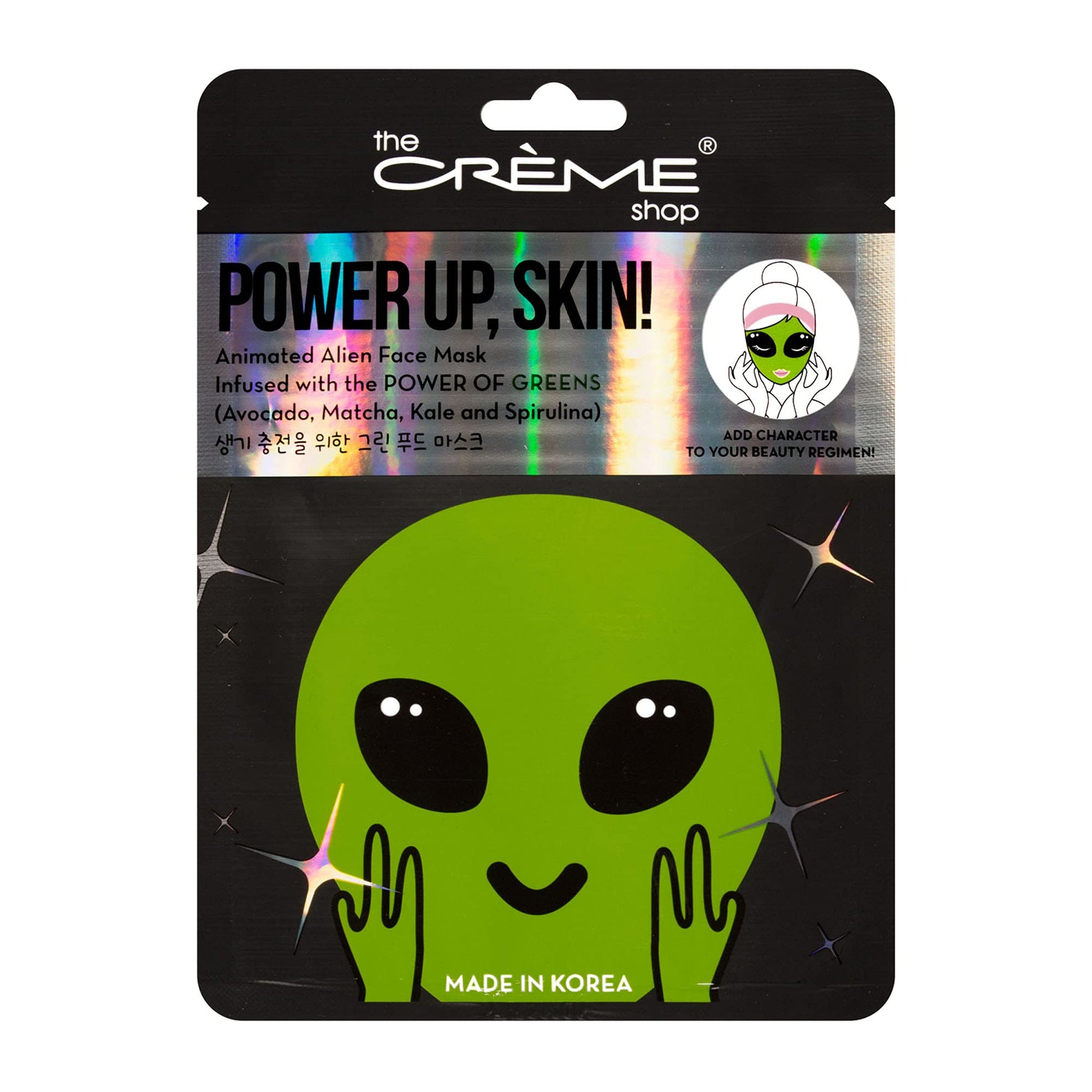 The Crème Shop Power Up, Skin! Animated Face Mask (Alien/Pack of 3)