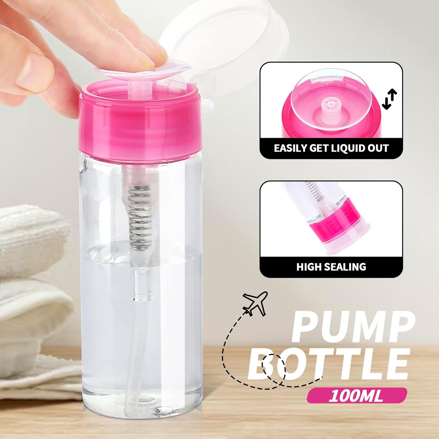 FANDAME Gel Nail Polish Remover Tools Kit, 10 PCS Nail Polish Remover Clips Black, 100ml Nail Polish Remover Bottle, 500PCS Cotton Pad, Nail Brush, Cuticle Pusher, Nail File, Buffer Block Tools kit