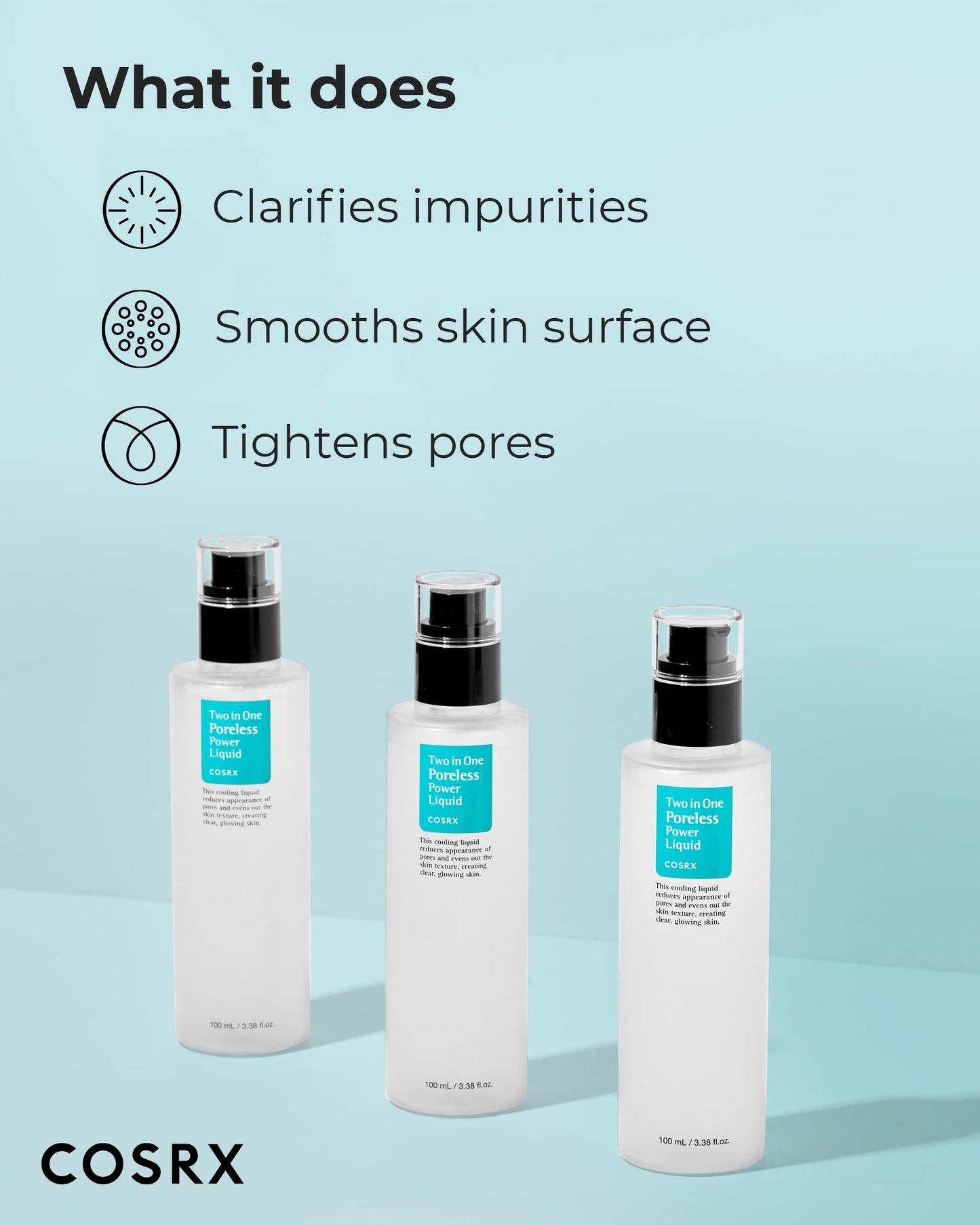 COSRX Two in One Poreless Power Liquid, Pore Tightening Toner, 3.38 fl oz
