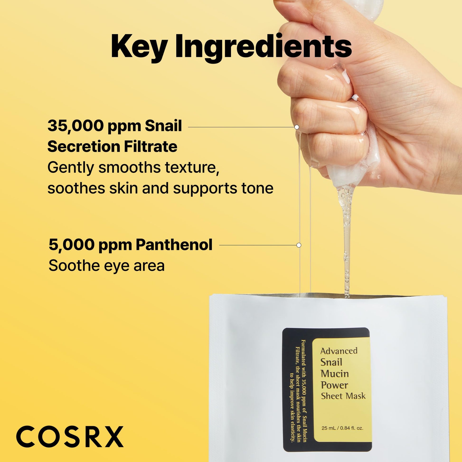COSRX Snail Mucin Sheet Mask 10 EA with Snail Mucin Serum