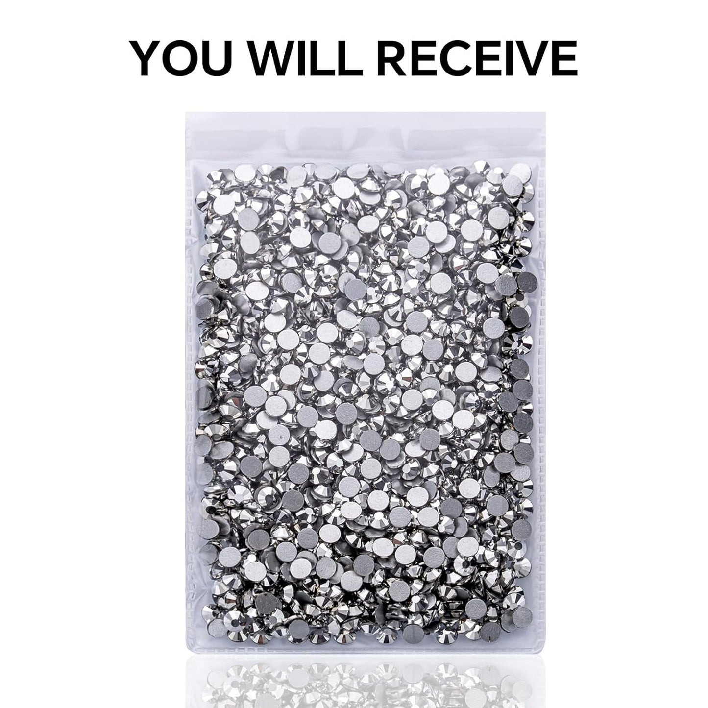1440Pcs Silver Crystal Rhinestones,Glass Flatback Rhinestones Gemstones for Nail Face Makeup Art Crafts Clothes Decoration -(SS20,4.8mm,Silver)