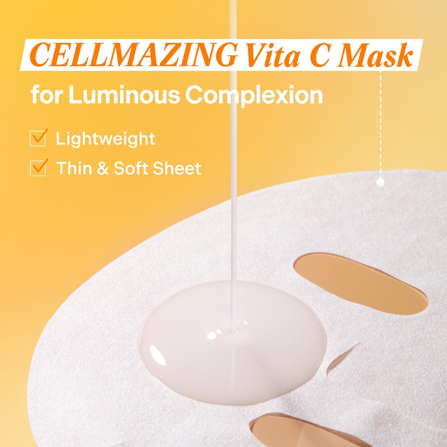 Torriden CELLMAZING Vita C Facial Mask (10 Sheets) | Radiance & Glow Boosting Korean Sheet Mask |