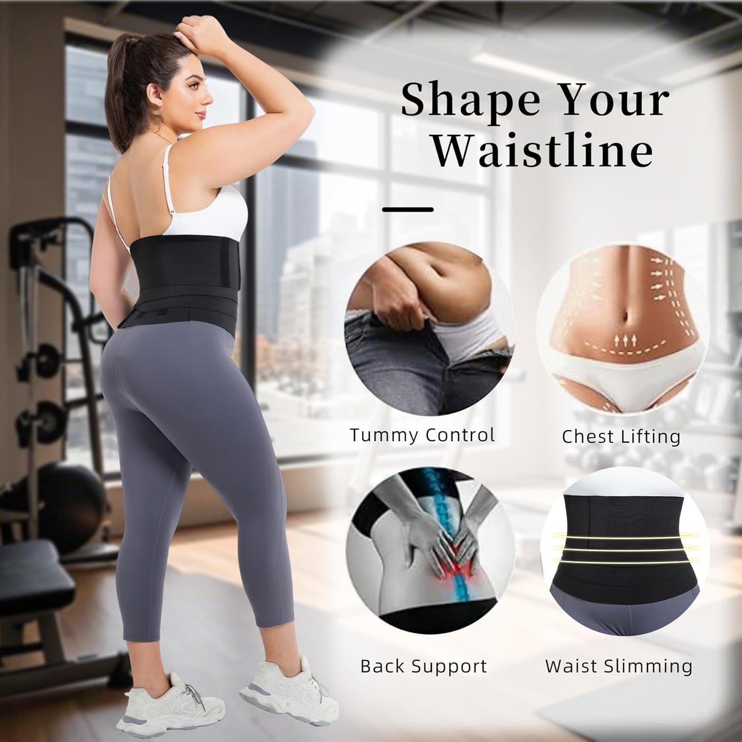 Waist Trainer for Women Plus Size 2025 Upgrade Adjust Stomach Bandage Band Long Torso Tummy Belly Body Shaper Waist Trimmer