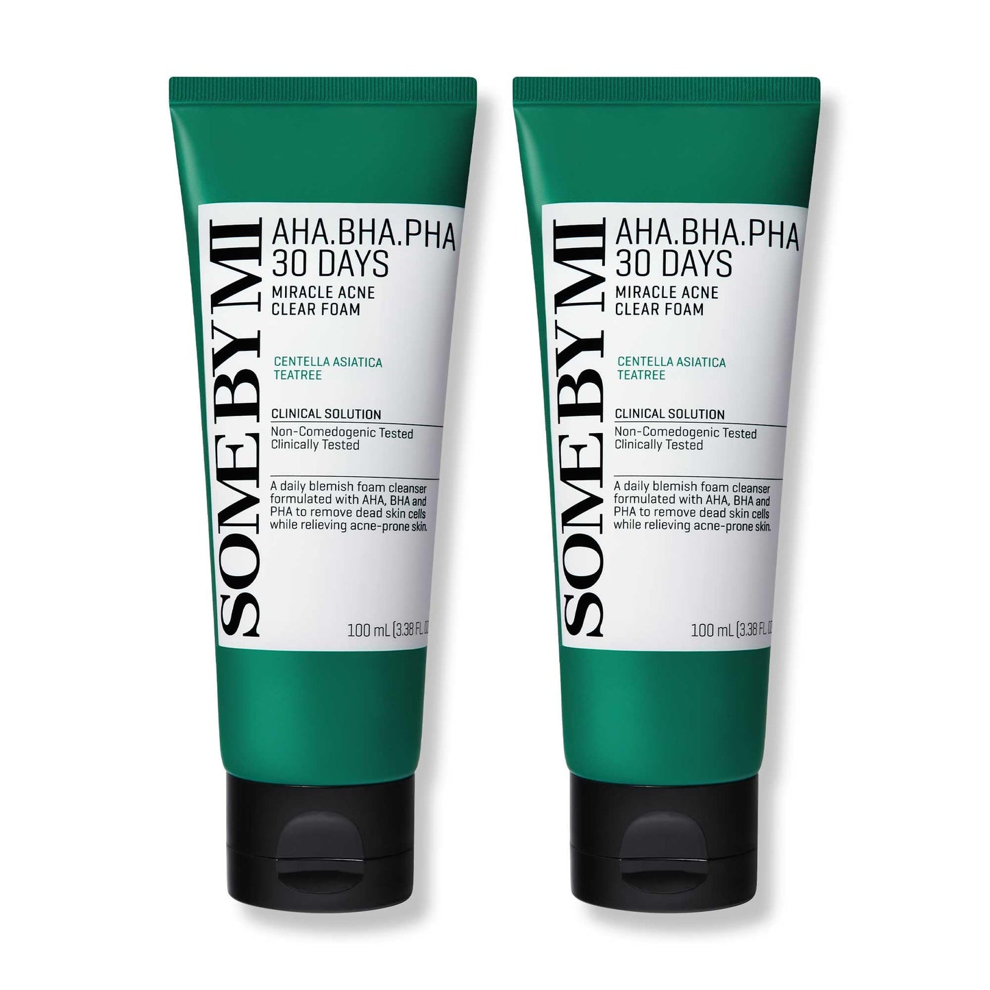 SOME BY MI AHA BHA PHA 30 Days Miracle Acne Clear Foam – Pack of 2 – Korean Acne Face Wash for