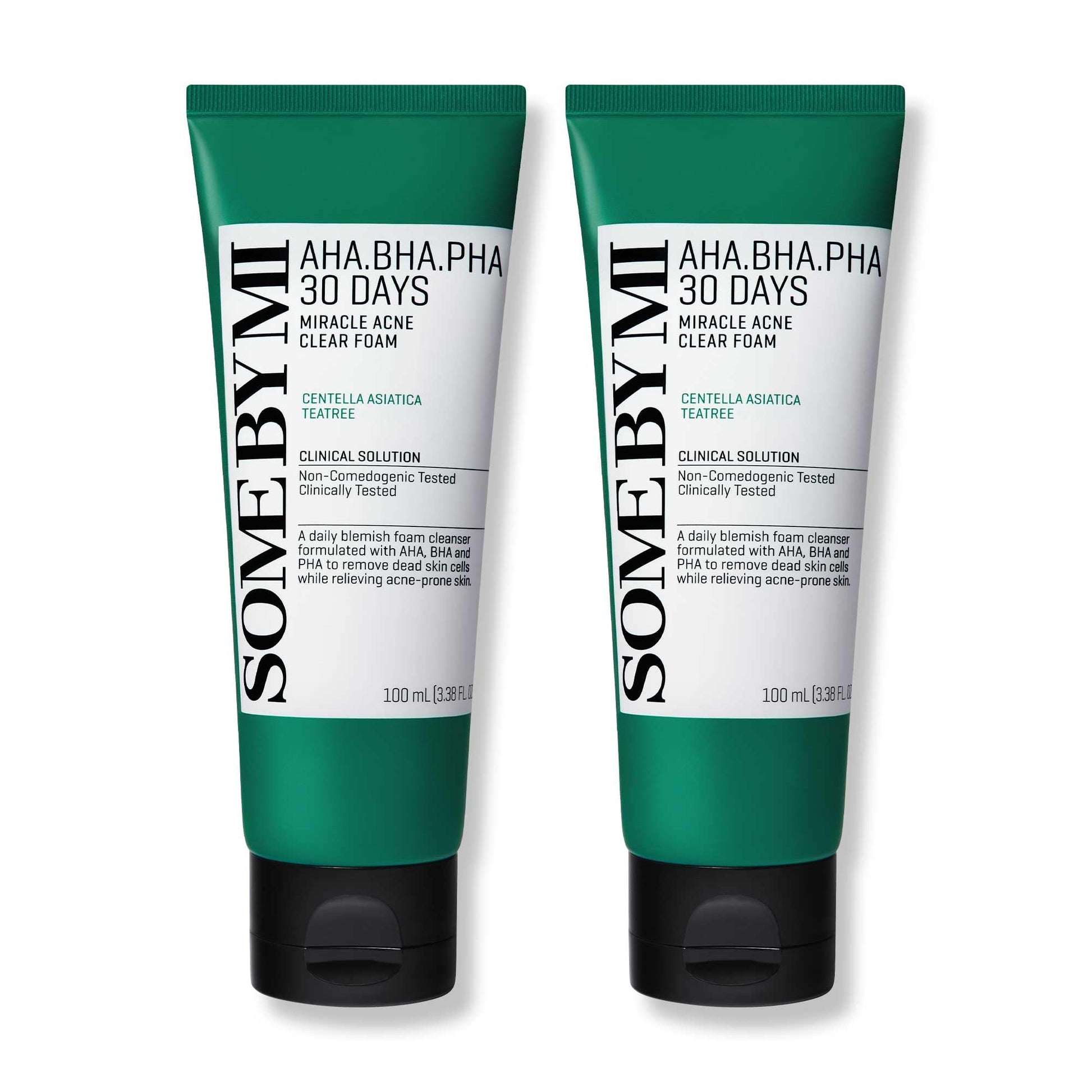 SOME BY MI AHA BHA PHA 30 Days Miracle Acne Clear Foam – Pack of 2 – Korean Acne Face Wash for