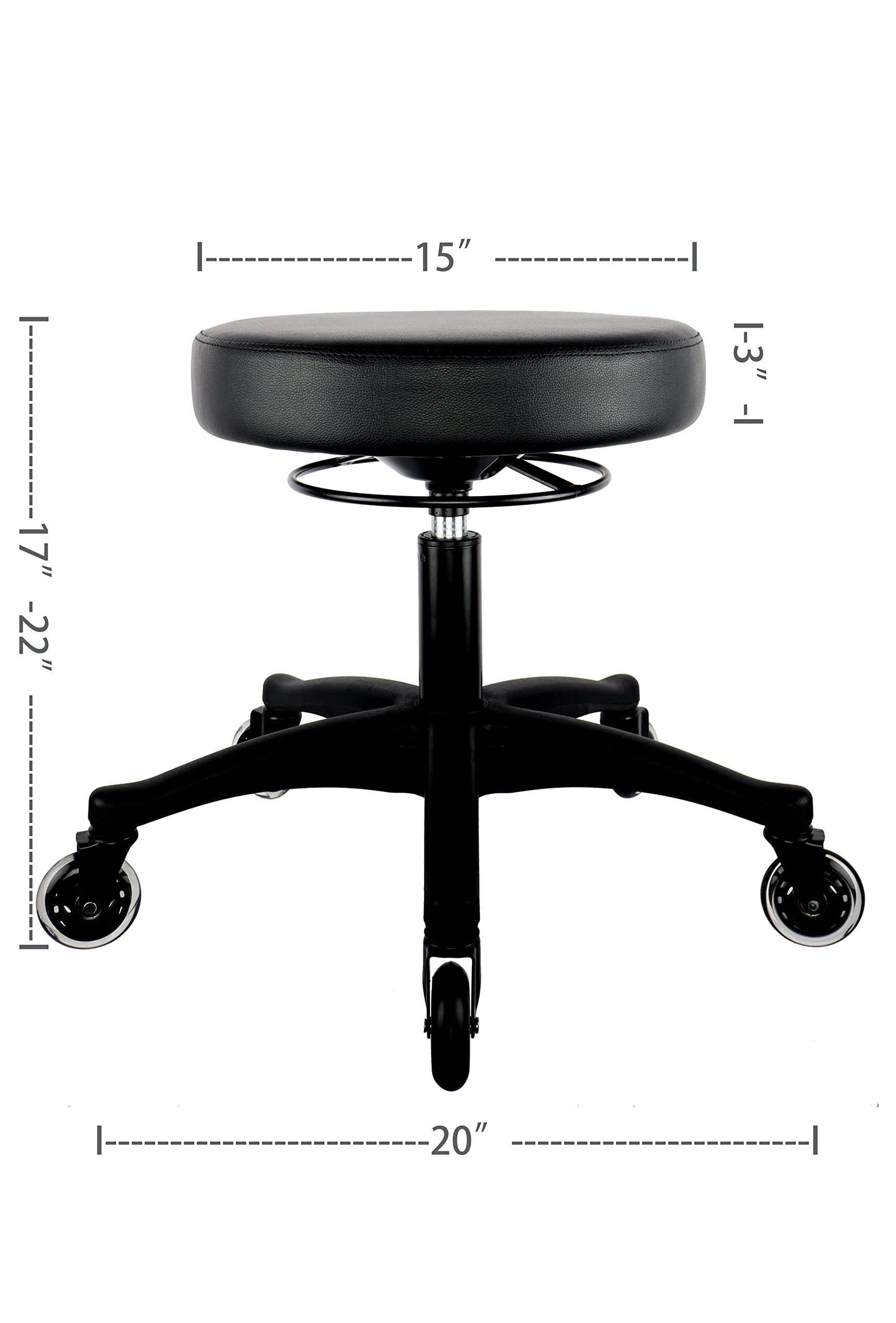 TAKE UR SEAT® 15" Table Height Adjustable Round Seat Stool Heavy Duty Built and Shipped Within 24