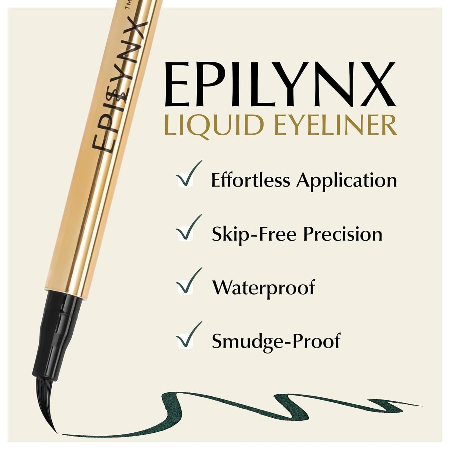 Waterproof Eyeliner - Smudge-Proof Liquid Eyeliner Pen with Precision Tip for Smooth, Long-Lasting Application - Vegan, Hypoallergenic & Gluten-Free Eye Liner - 2mL Green