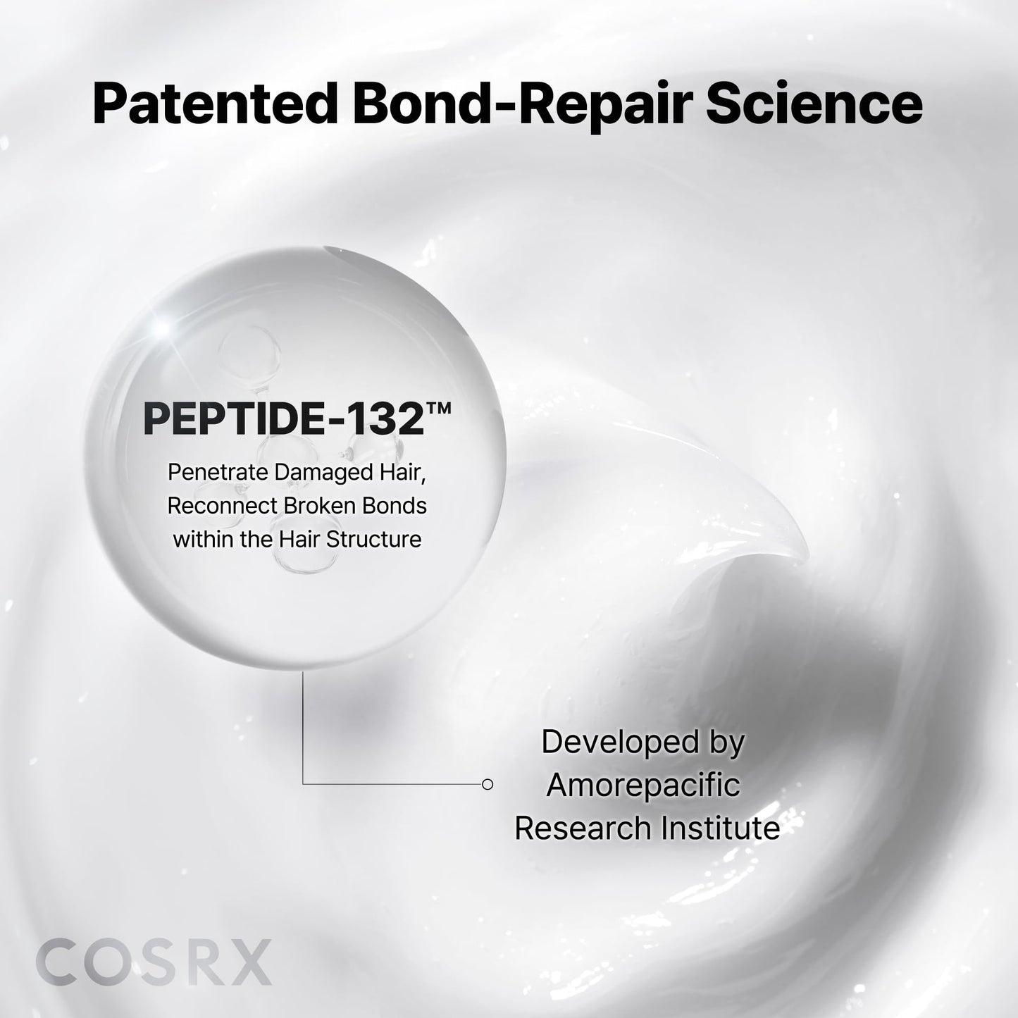 COSRX PEPTIDE 132 Hair Repair Treatment for Dry Damaged Hair, 8.11 fl oz